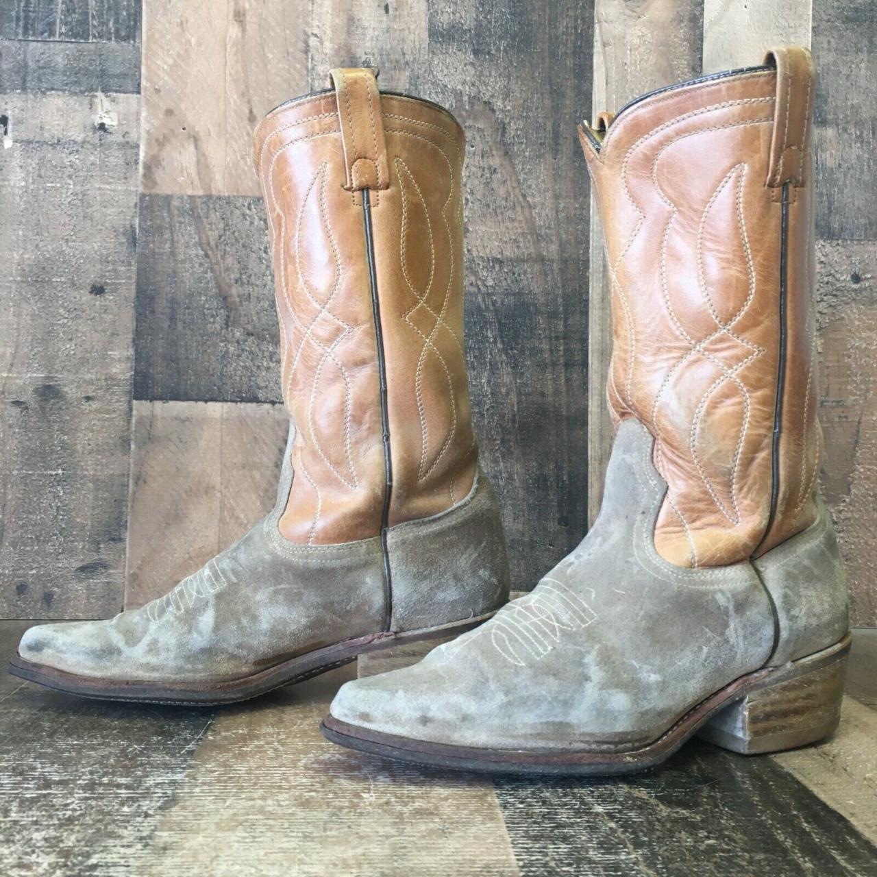 Acme suede shop cowboy boots