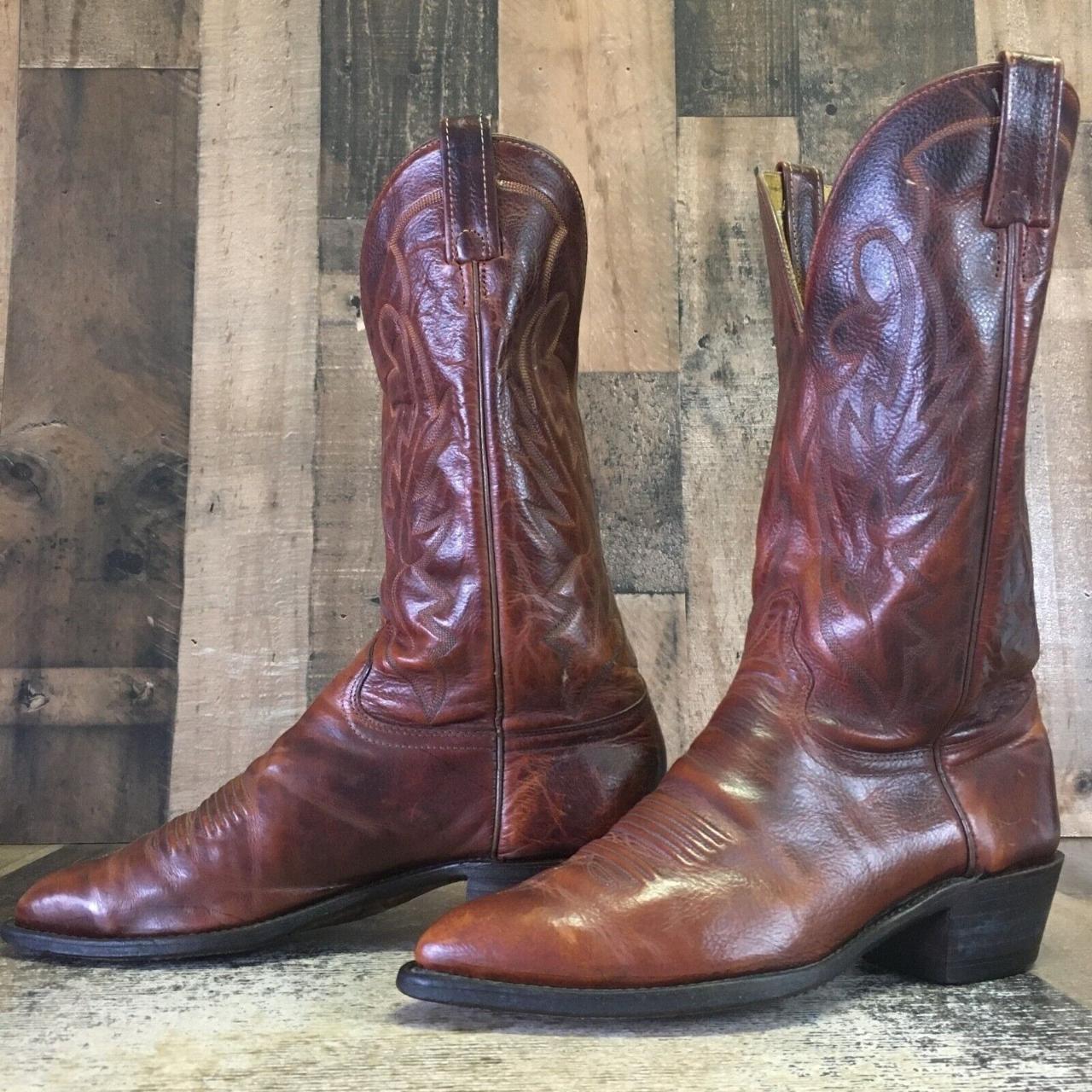 J Chisholm Vintage Classic Brown Cowboy Boots Mens 9. Depop