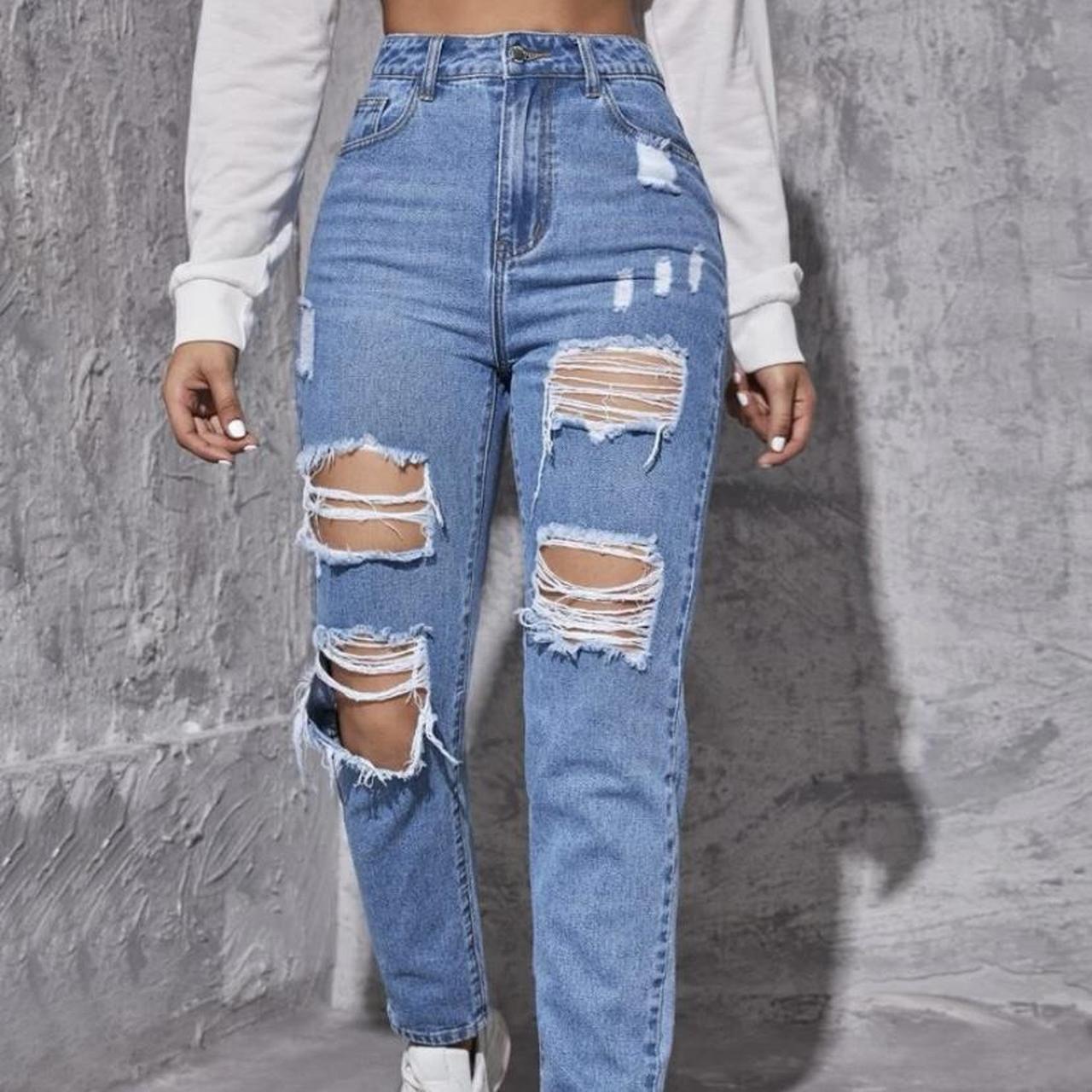 SHEIN Women's Blue Jeans | Depop