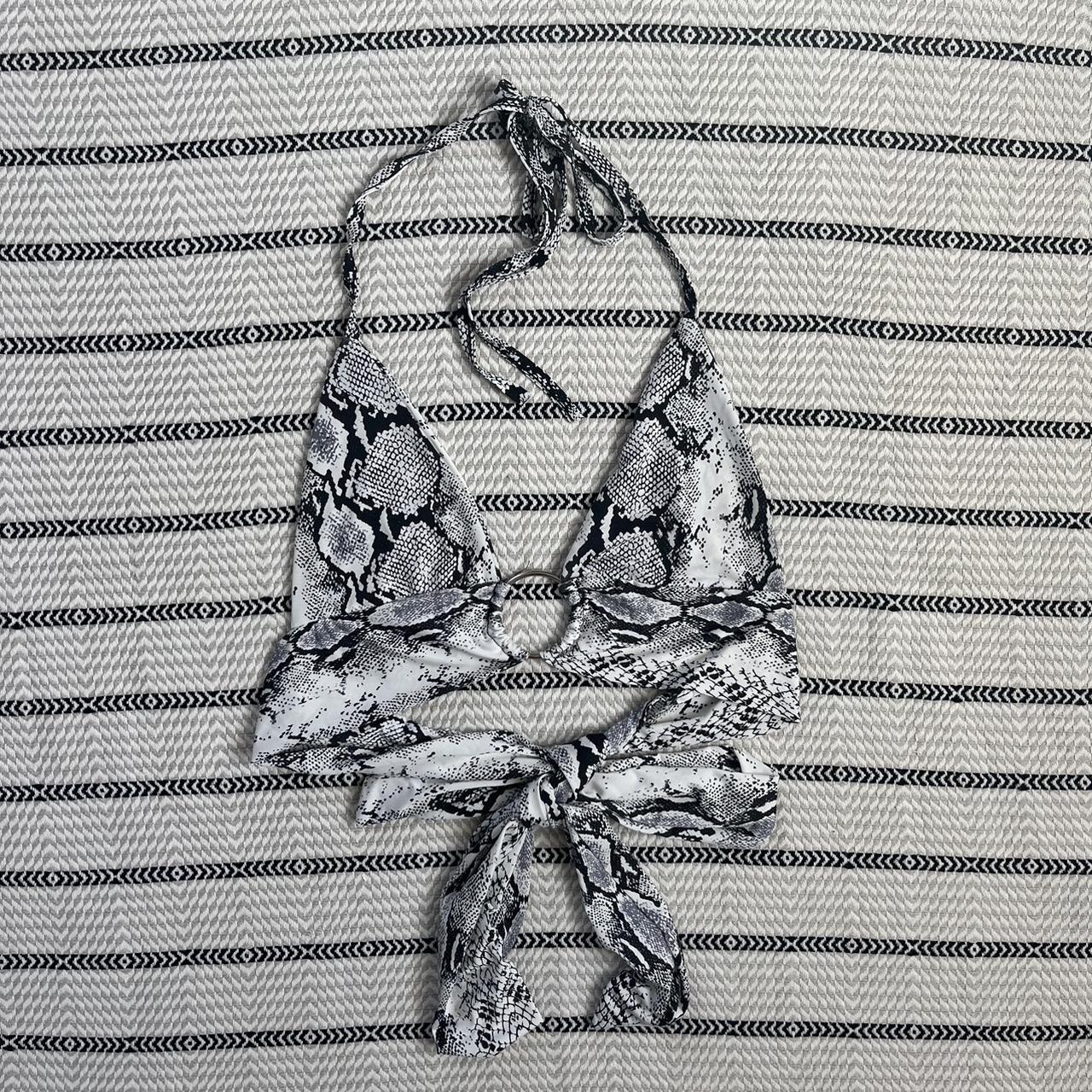 Snake Skin Tie O-Ring Going Out Top cute Depop - Main Image