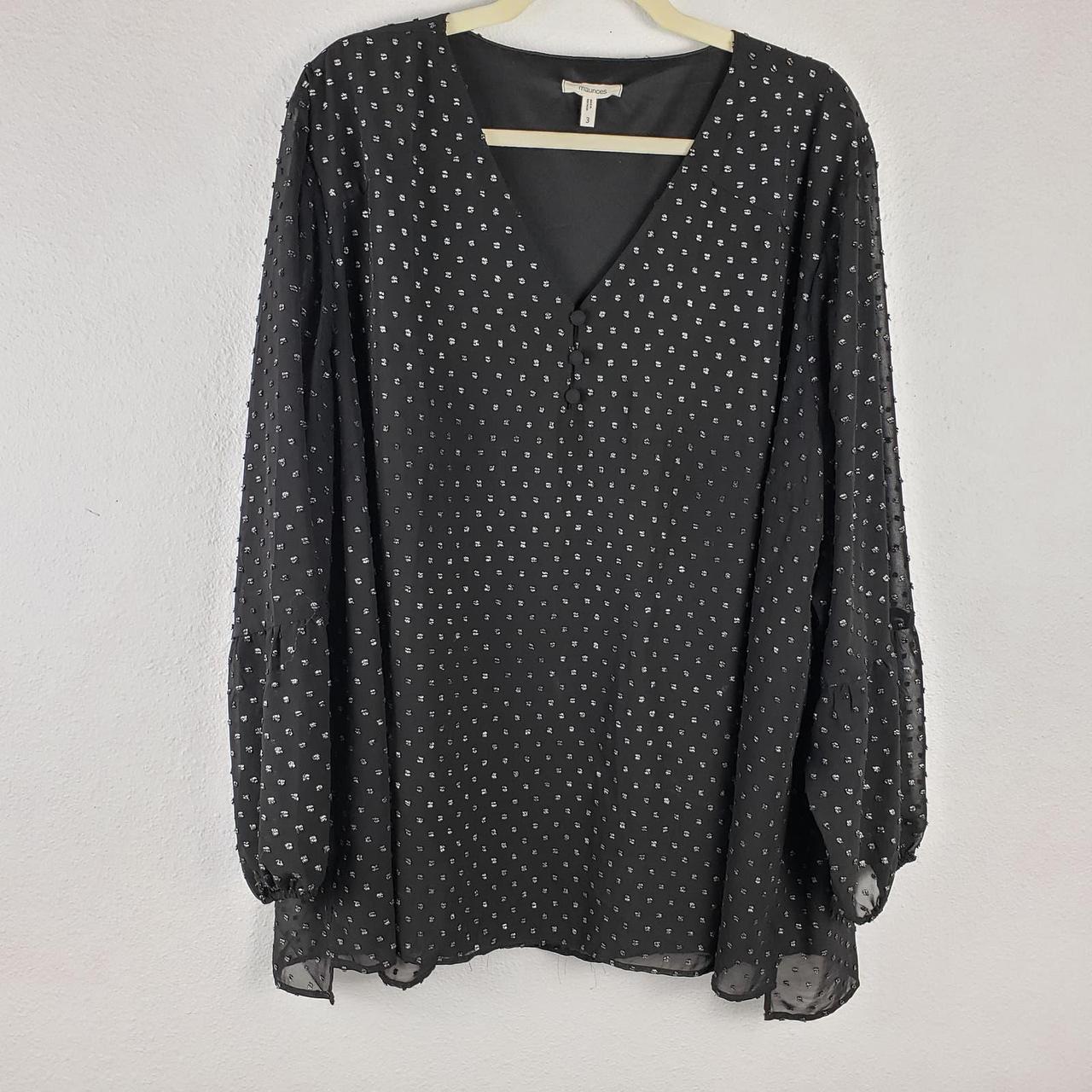 Maurices Women's 3X Flowy Chiffon Long Sleeve Blouse... Depop