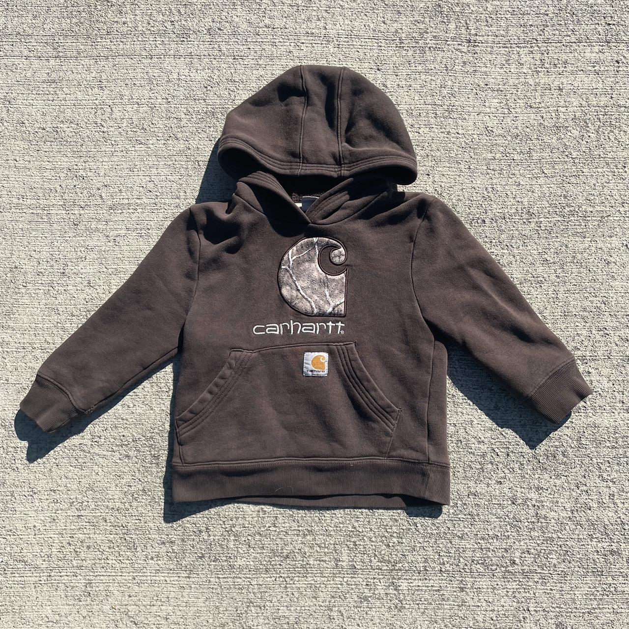 Brown Kids size Carhartt Hoodie Sz 4 No Flaws... - Depop