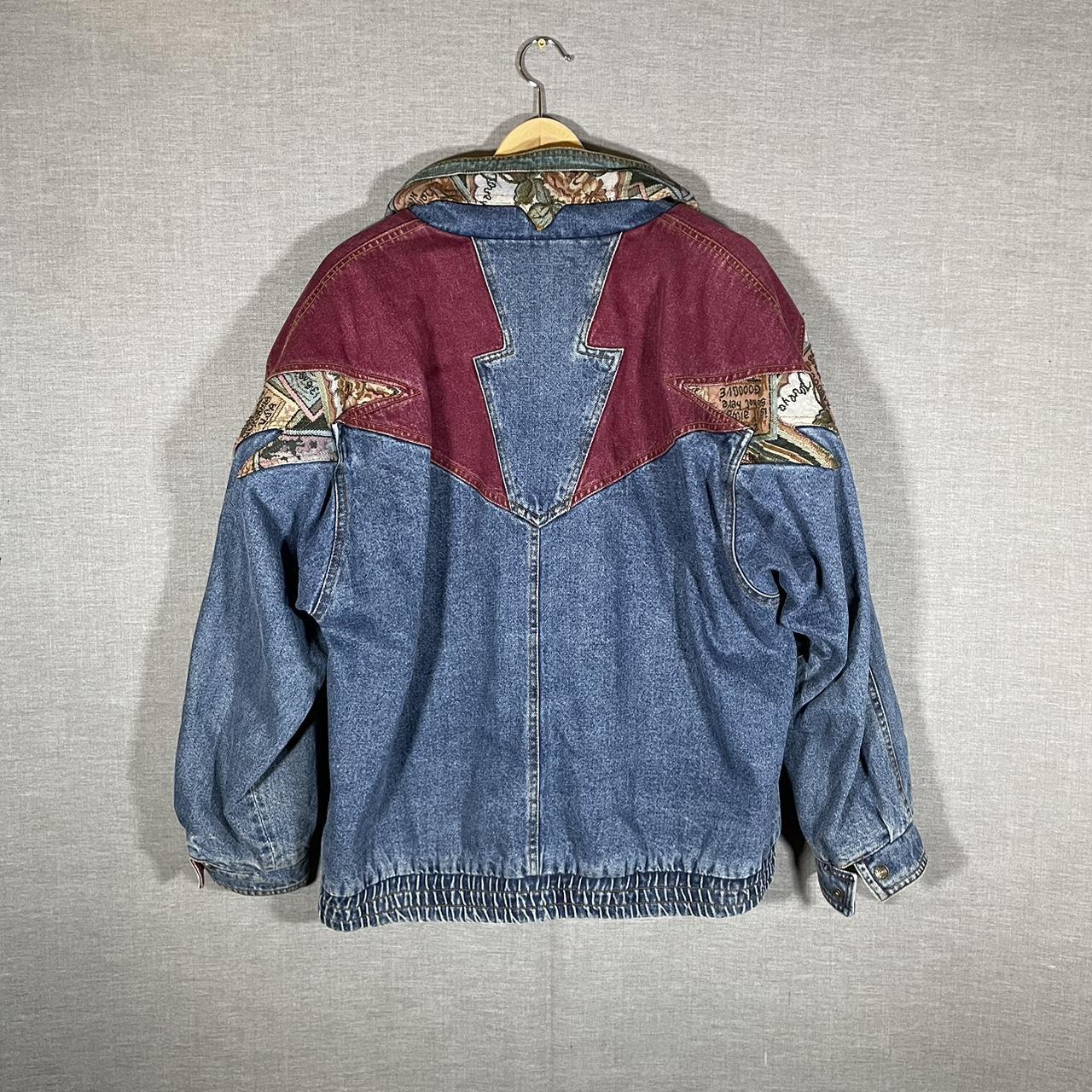 Vintage Current Seen Denim Jacket With Amazing... - Depop