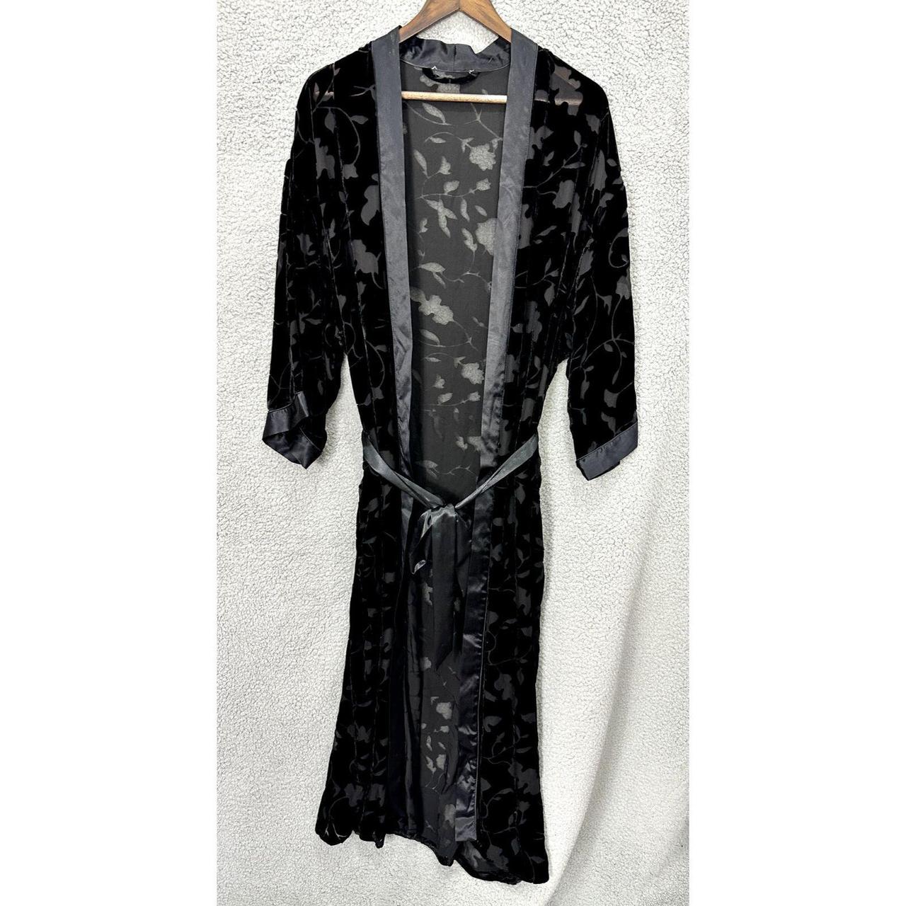 Halston Heritage kimono duster robe black velvet