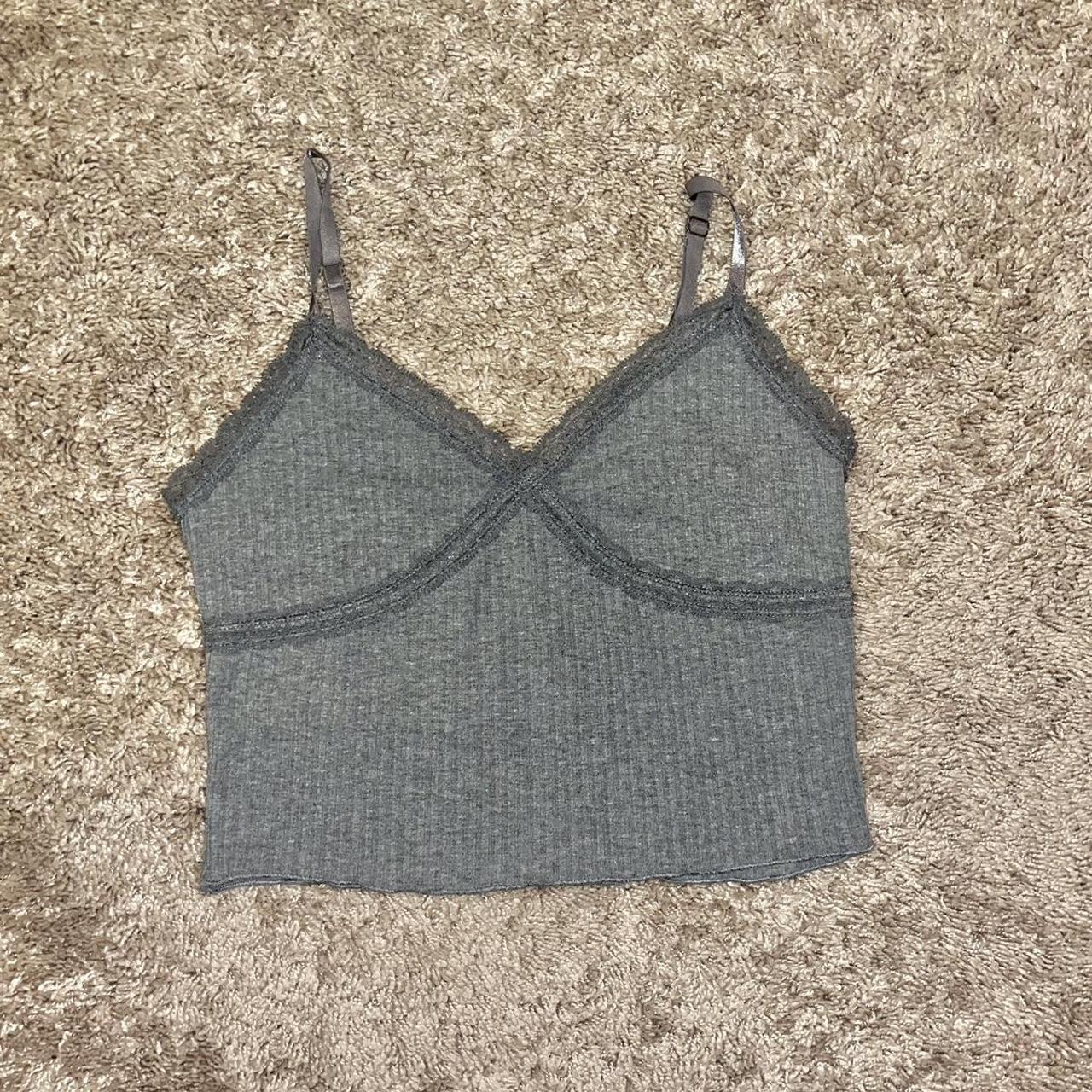 Wild fable (Target brand) Grey Lace Tank top Cami in... - Depop