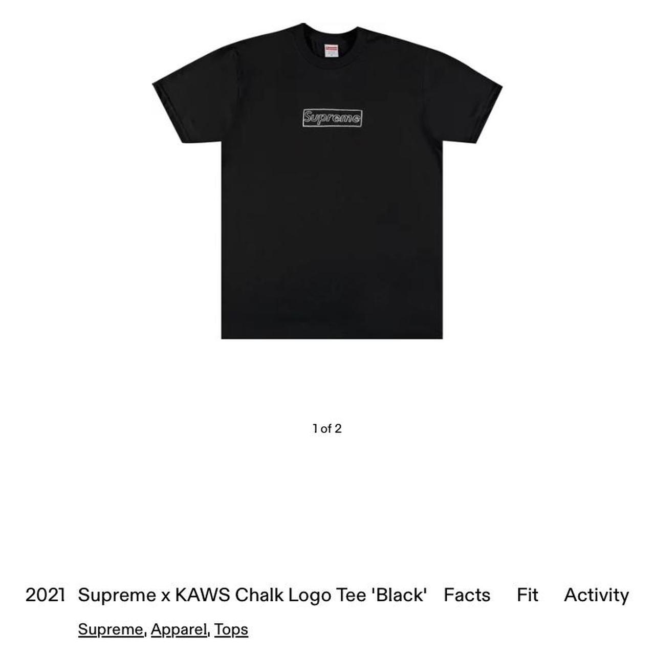 Supreme x KAWS chalk box logo tee black... - Depop
