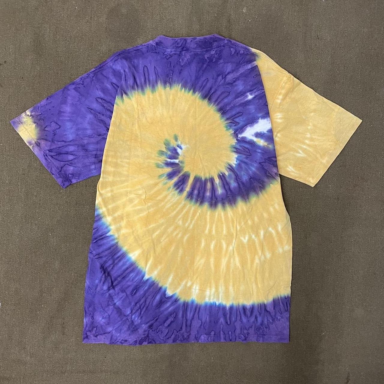 Y2k Minnesota Vikings Tie Dye Helmet Tee Majestic - Depop