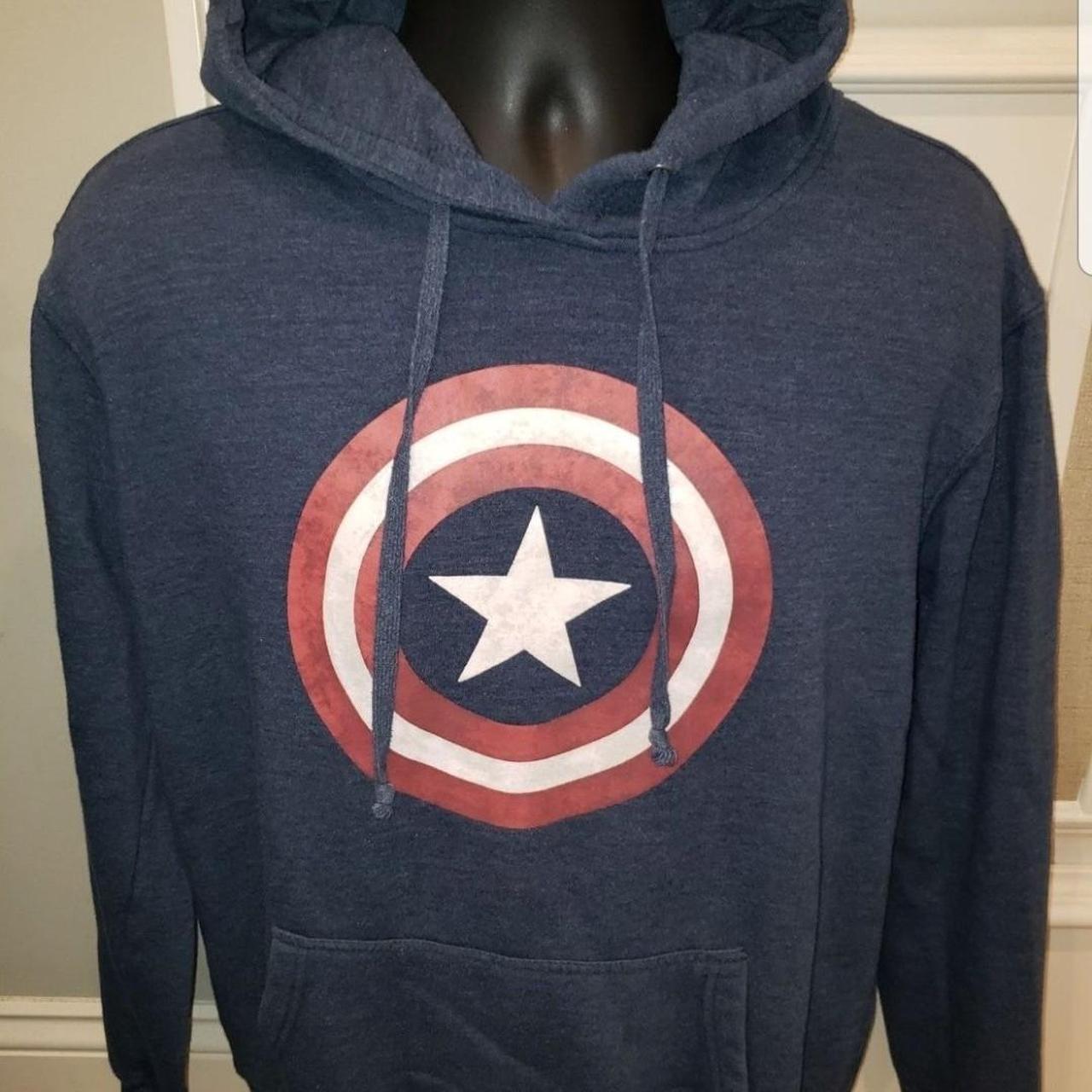 Marvel Avengers CAPTAIN AMERICA Shield Logo Hoodie Depop