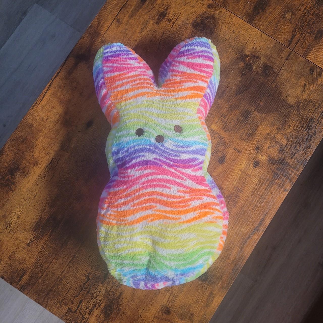 Peeps Rainbow Tie Dye Bunny Rabbit 16 quot Plush Easter Depop