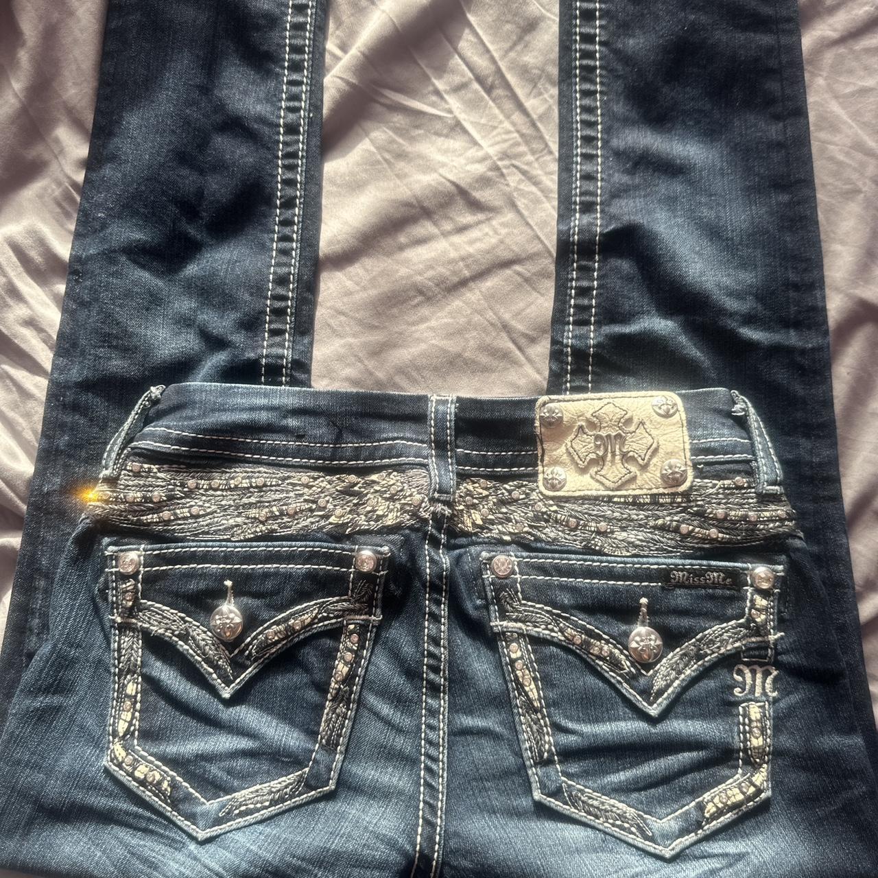 Beautiful Miss me Jeans with wing detailing Size 25... - Depop