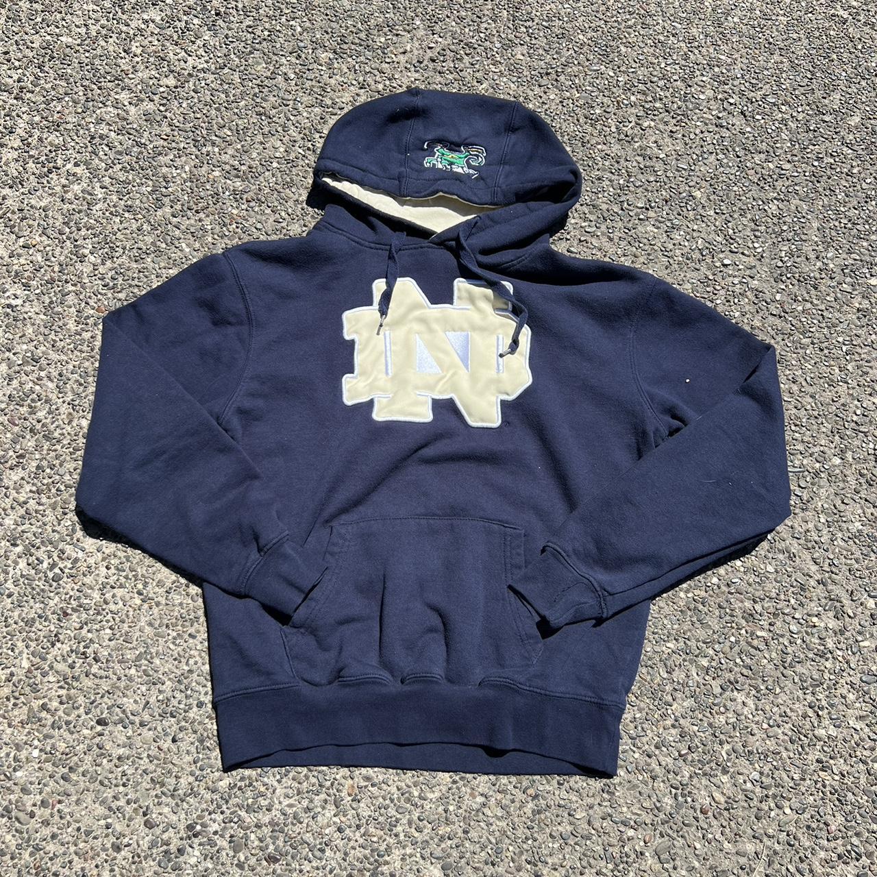 vintage notre dame hoodie super cool fighting irish... - Depop