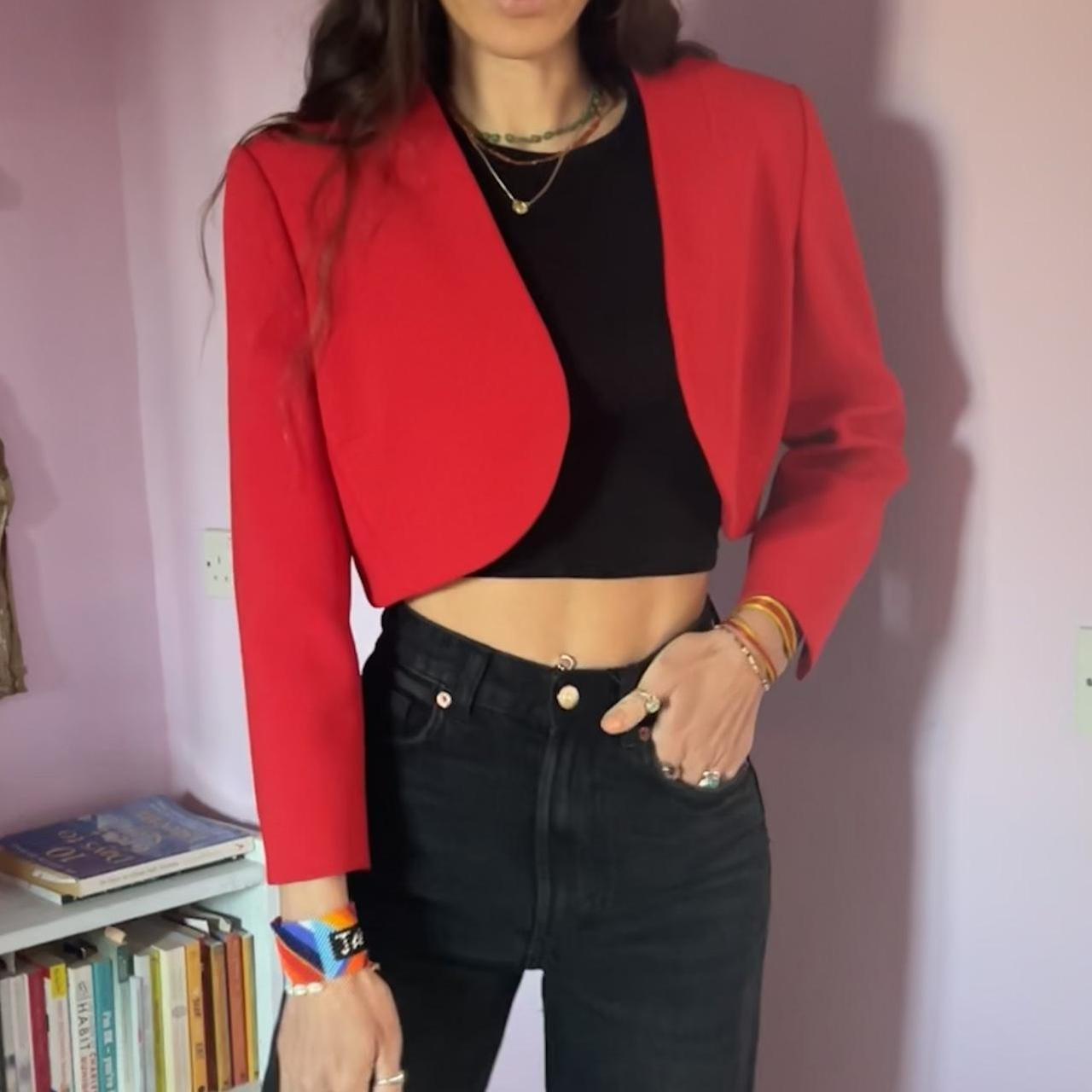 Vintage Hobbs cropped bright red bolero short