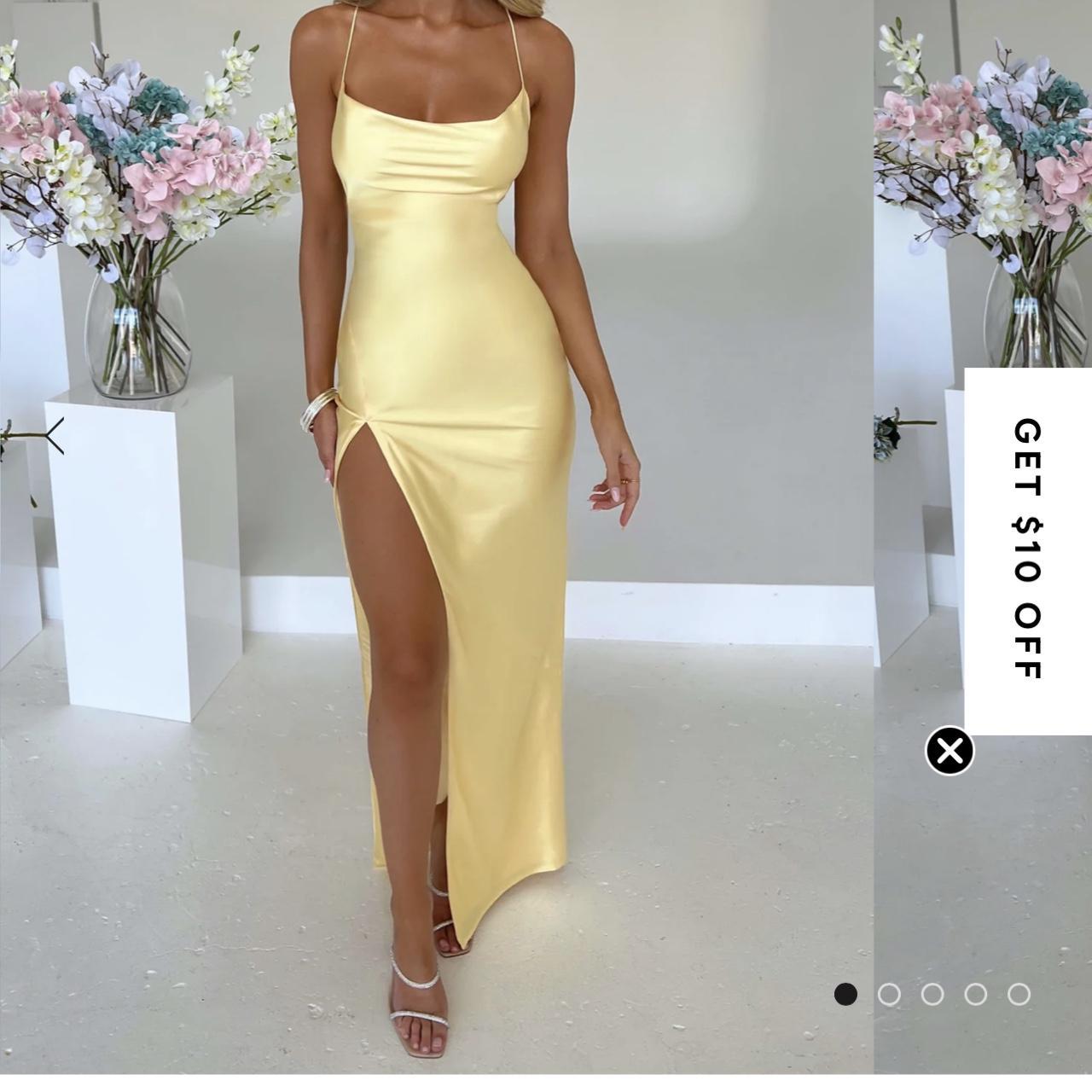 Babyboo Lemon maxi dress NWT bought for prom and... - Depop