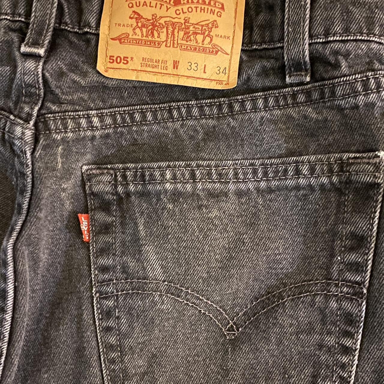 Vintage 80s black 505 levis Size: W33 L34 In... - Depop