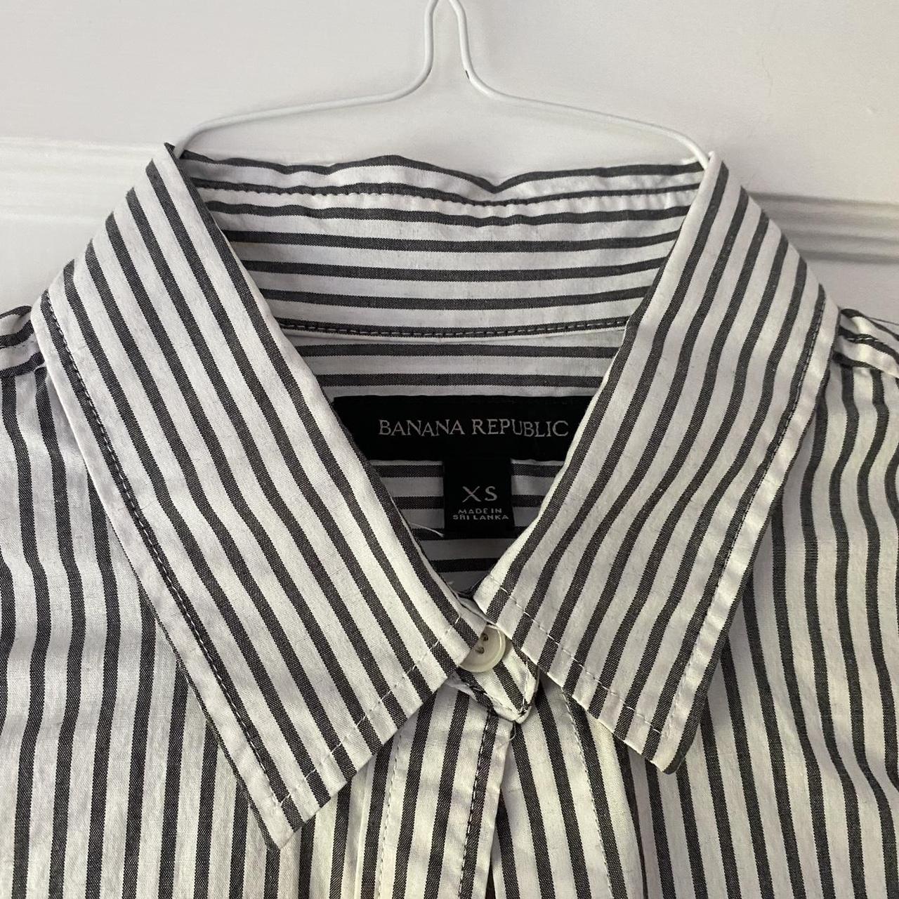 banana republic black and white striped shirt