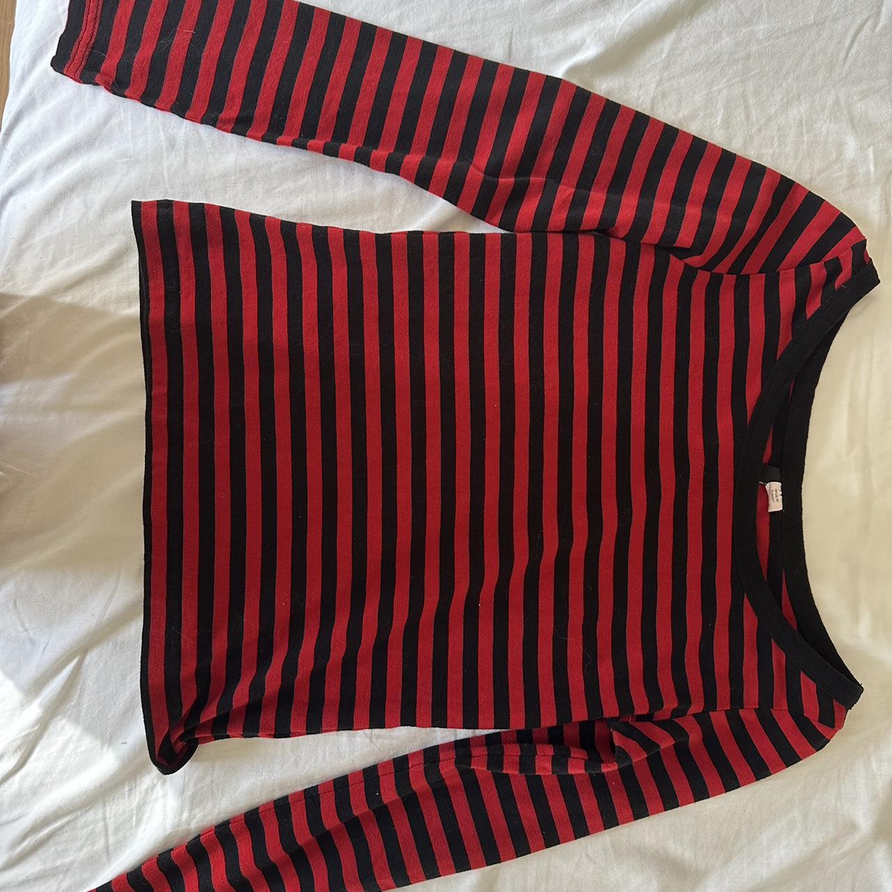 Red and black stripped shirt from h&m divided ️🖤 A... - Depop