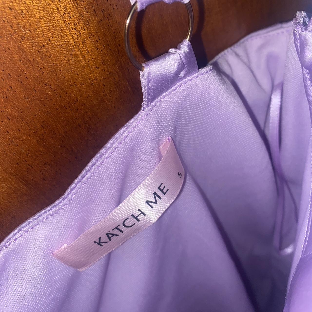 Katch Me - Lilac Purple Satin Padded Cut Out Cup... - Depop