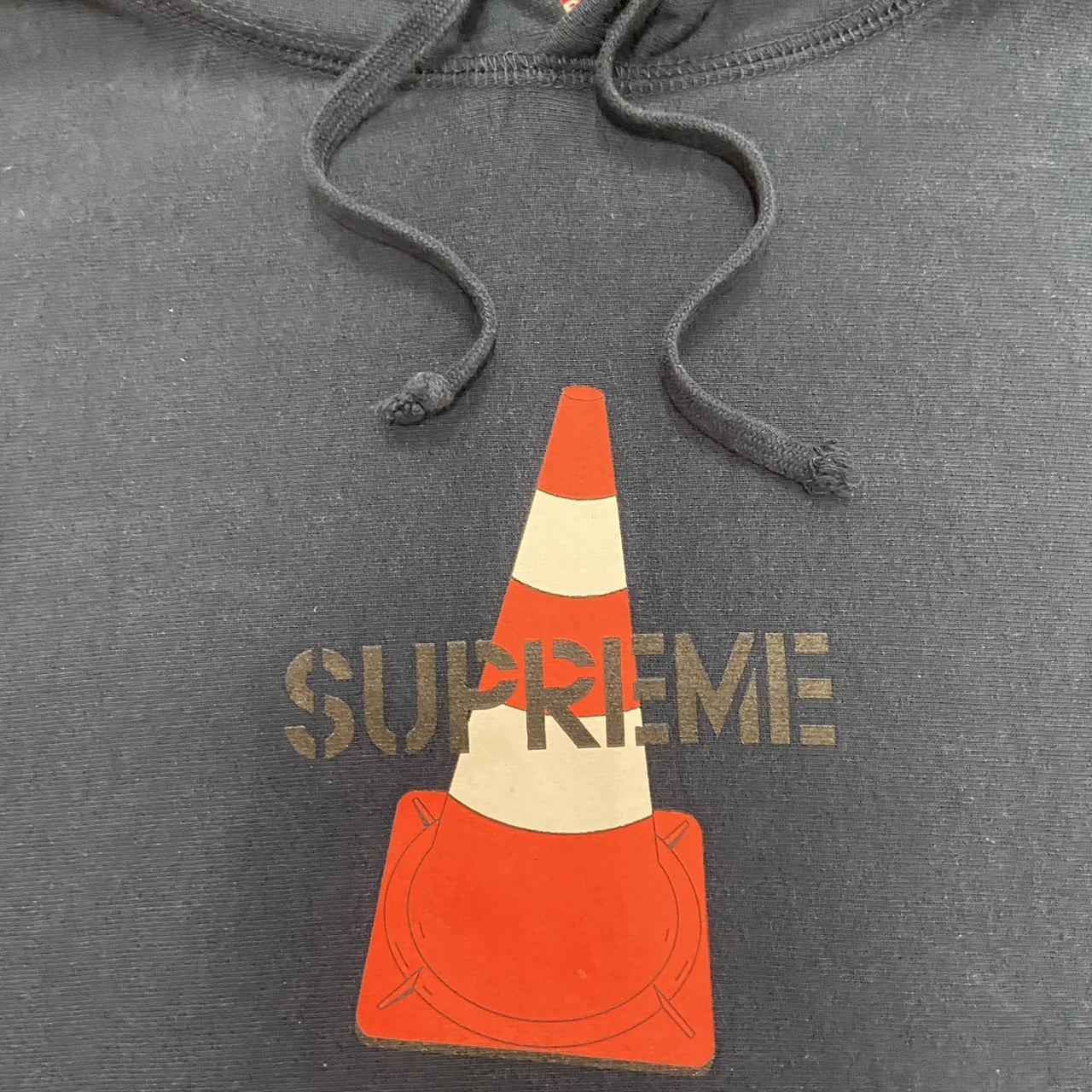 Supreme Traffic Cone Hoodie size Medium. Navy blue Depop