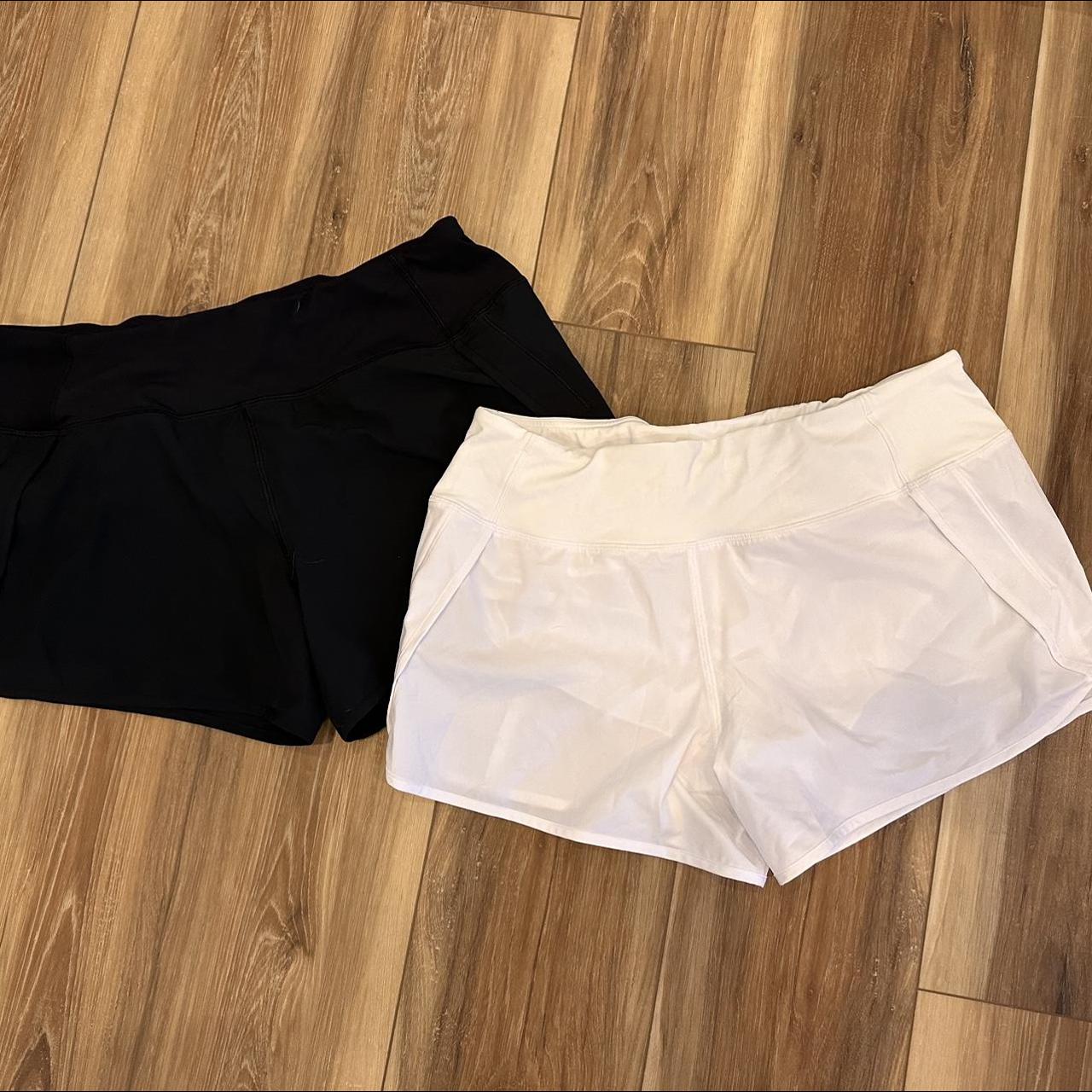 Crz yoga black and white shorts Size US medium Depop