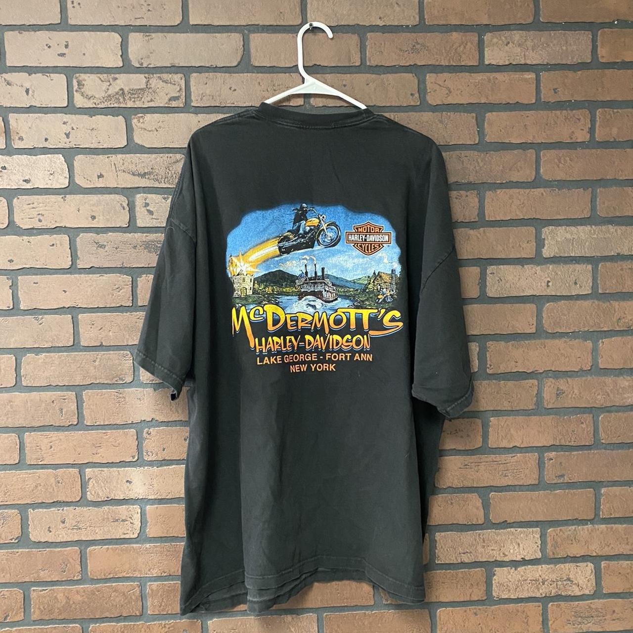 Harley Davidson Lake George New York Graphic T Shirt... - Depop