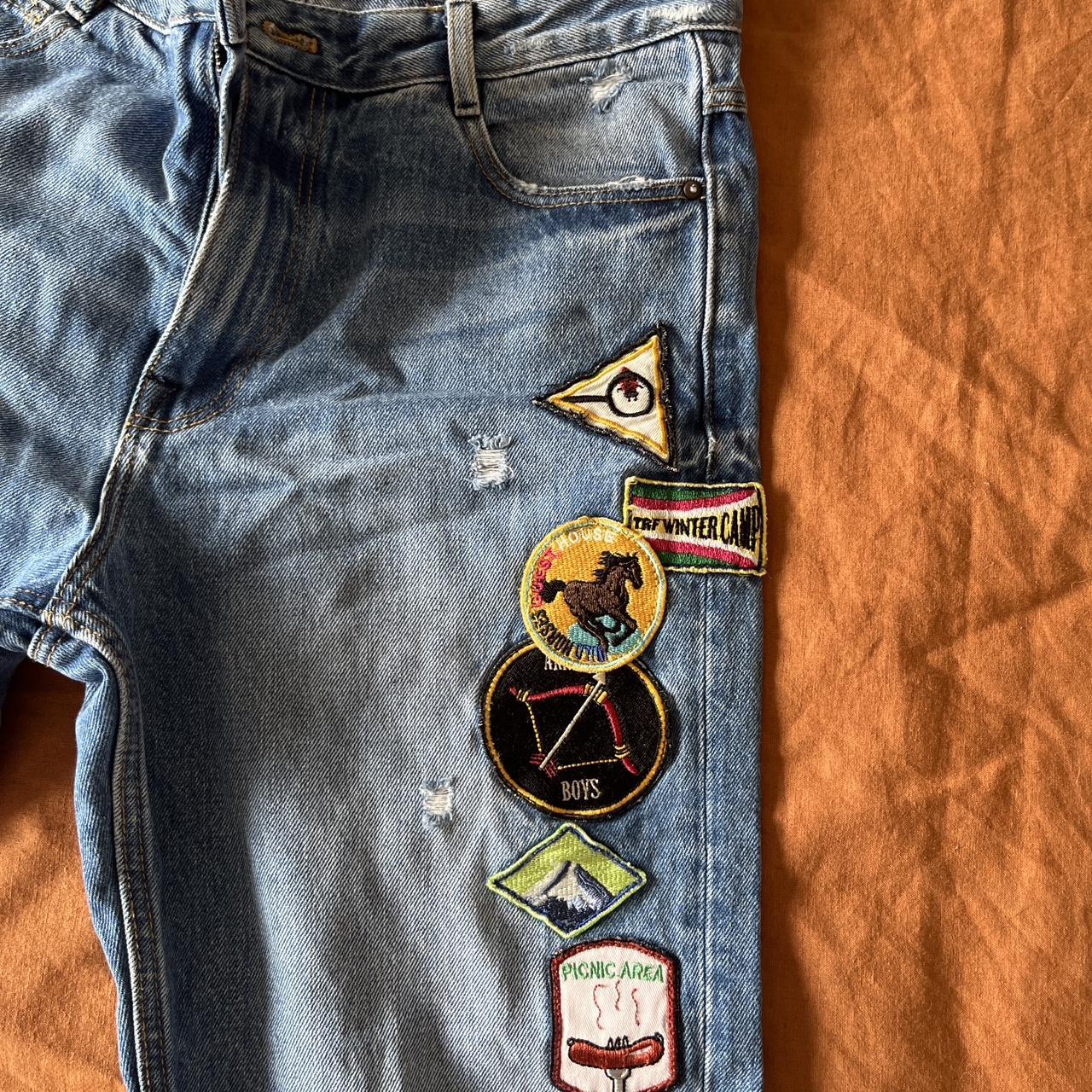 Zara jeans with adventure patches New Depop