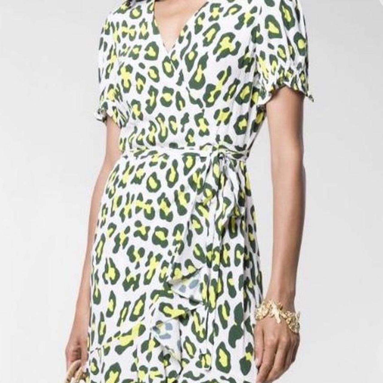 Dvf green leopard dress best sale