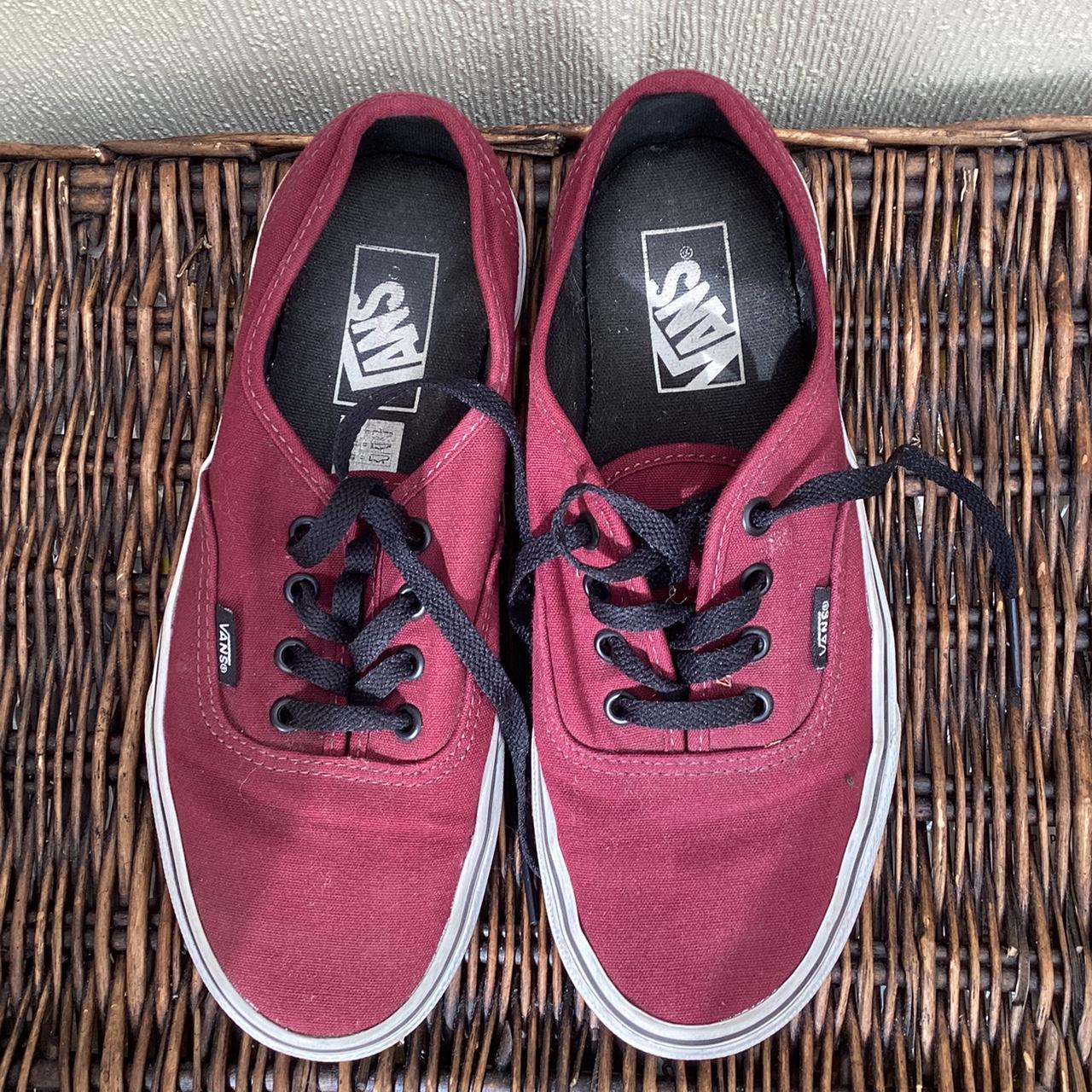 Vans trainer Burgundy lace up vans for everyday Depop