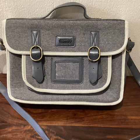 Superdry satchel Grey felt satchel from Depop