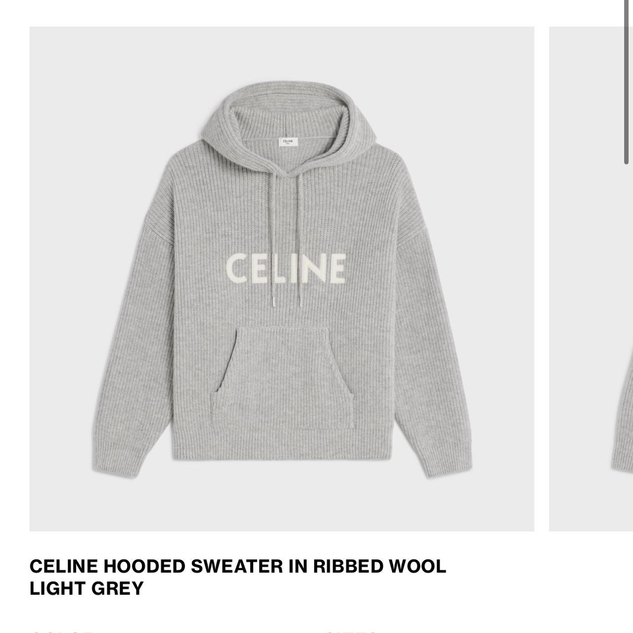 Celine sweater with hood discount in wool medium grey