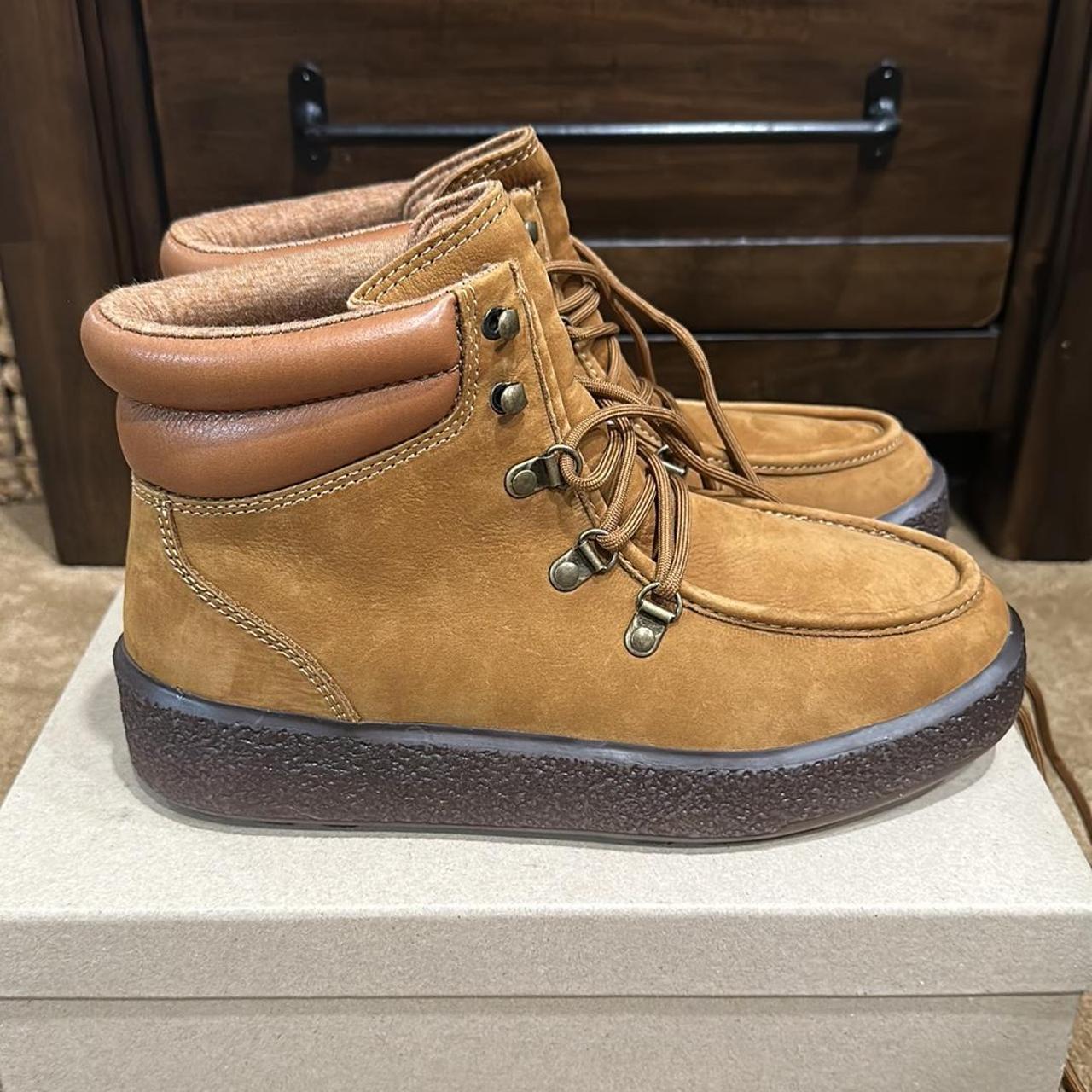 Brand new in box Madewell Carsen Lace-Up Boots! $198... - Depop