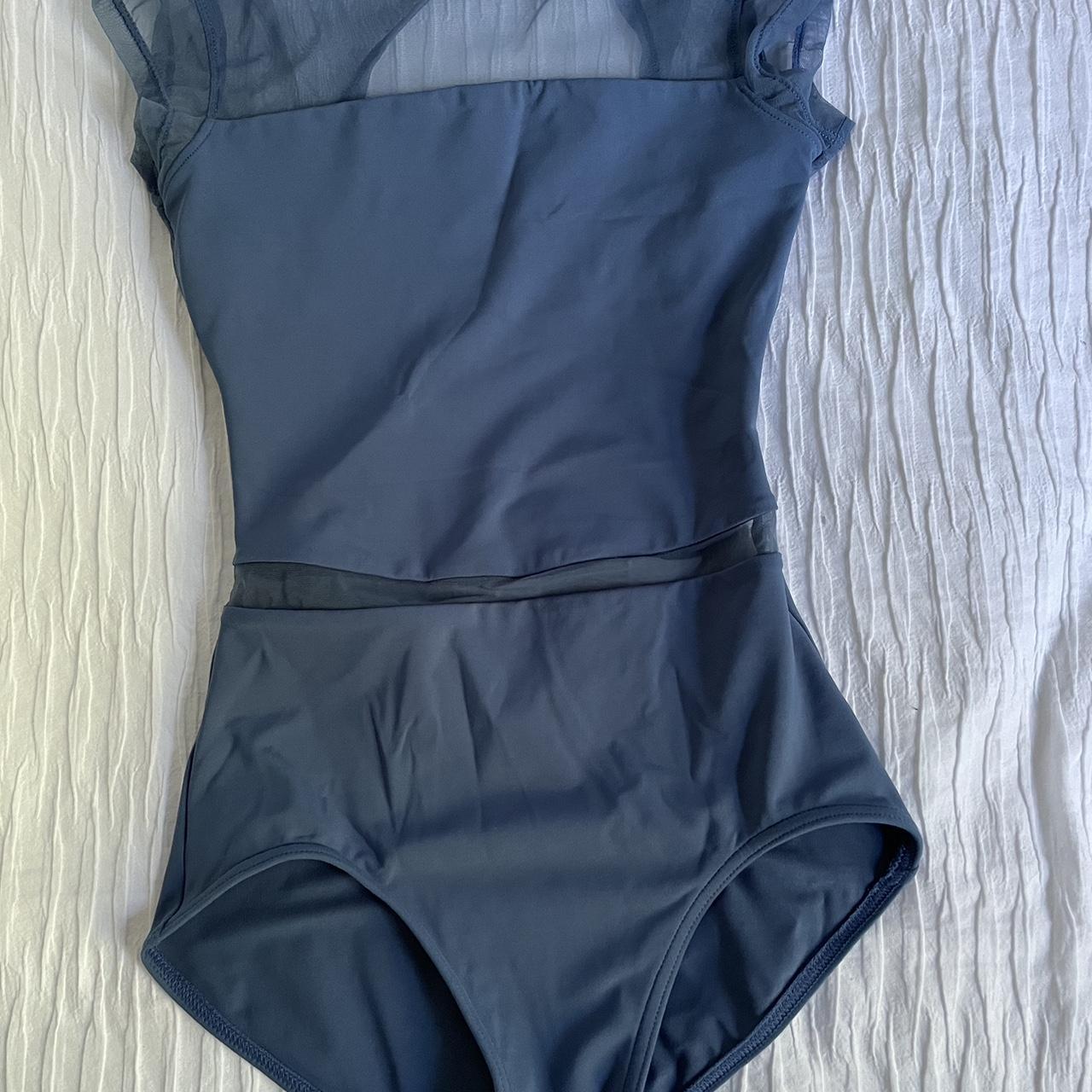 Capezio Women's Blue and Grey Bodysuit | Depop