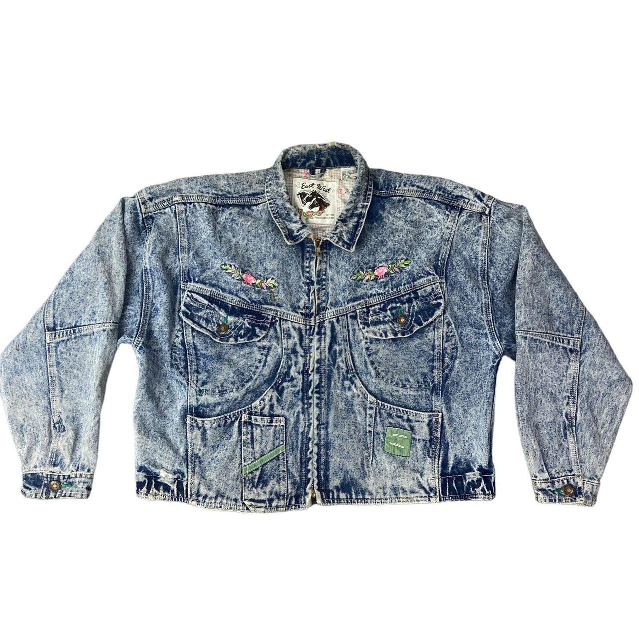 Womens acid wash top denim jacket