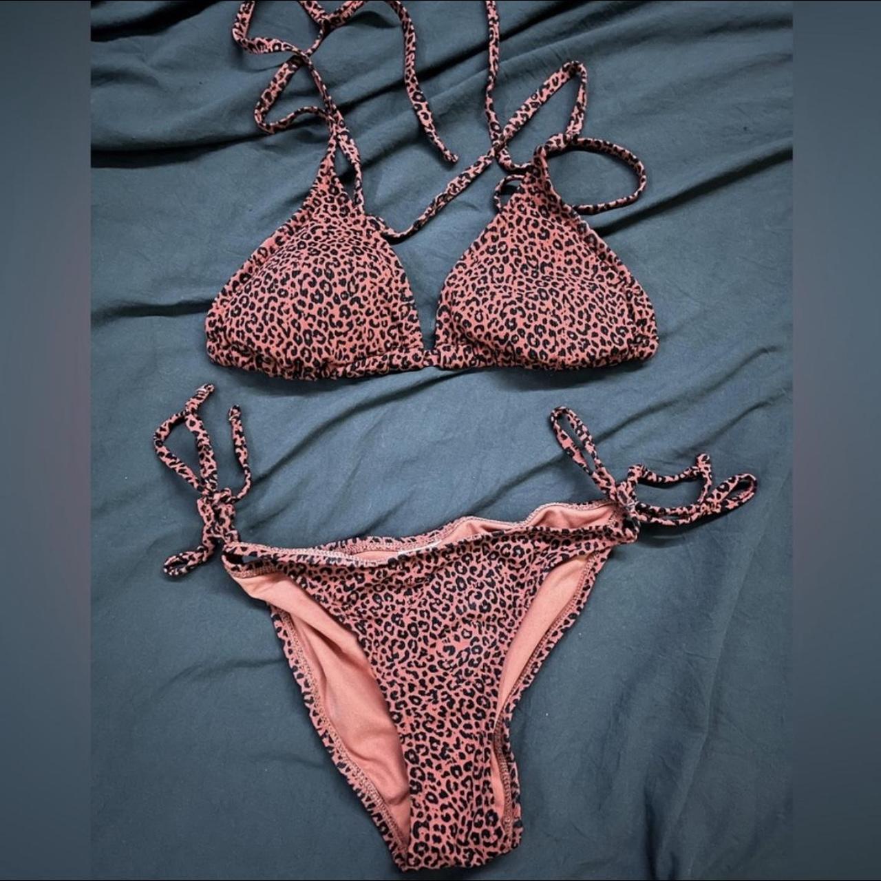 Cheetah Print Bikini Top Is A Size Small Bottoms Depop