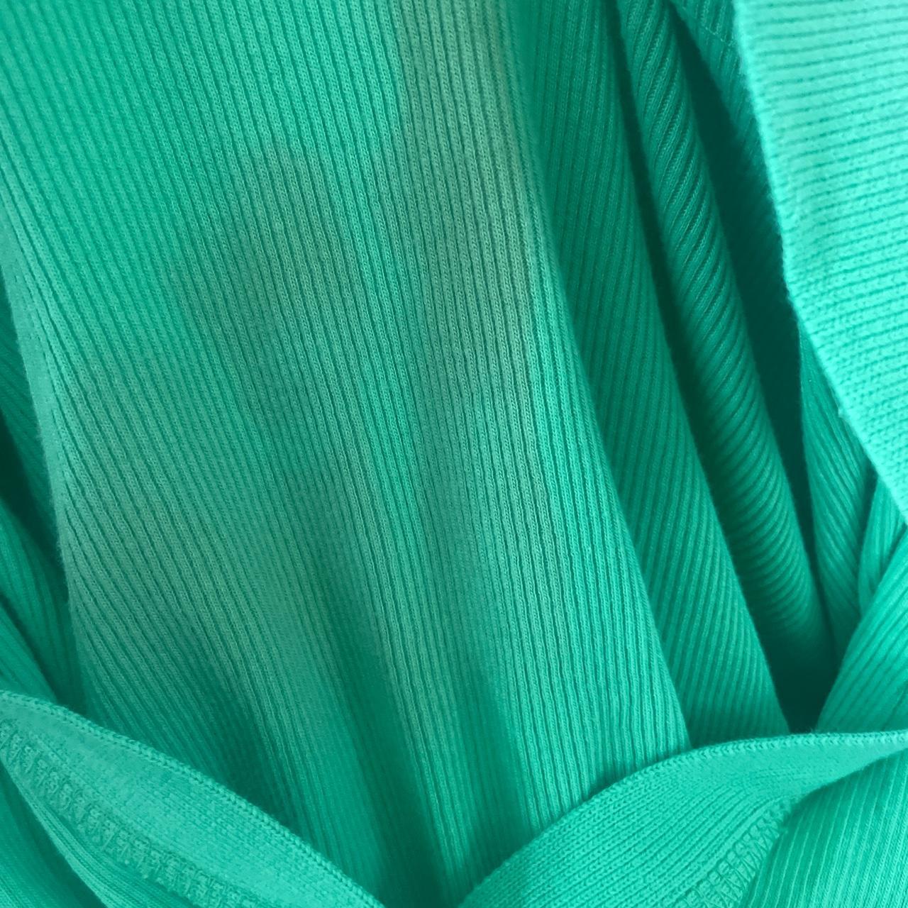 Zara green low cut mini dress with collar Size... Depop