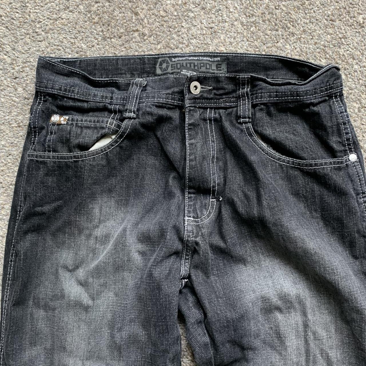 Vintage y2k southpole black baggy jeans Size... - Depop