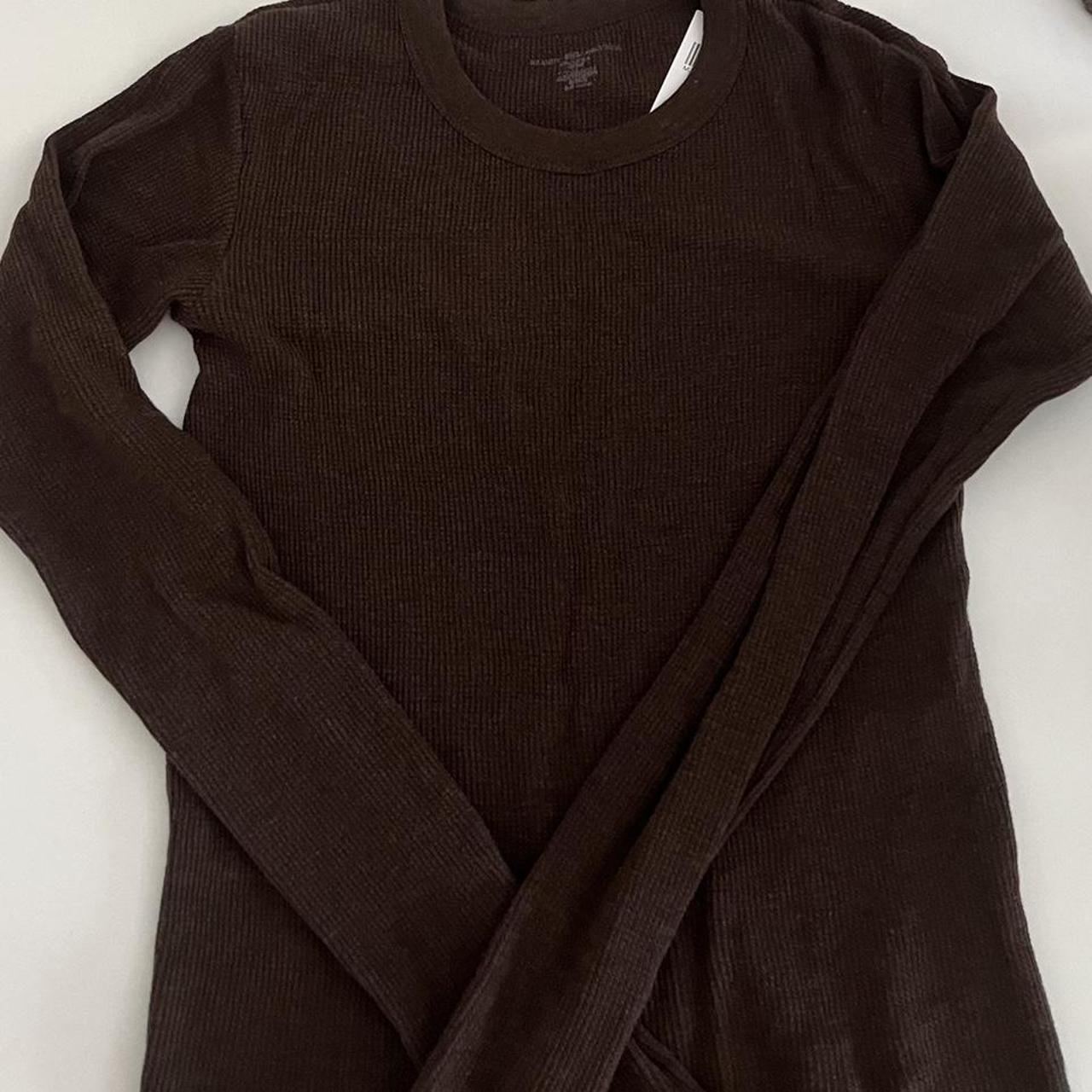 Brandy Melville Chocolate Brown Thermal Top 🍫 BNWT.... Depop