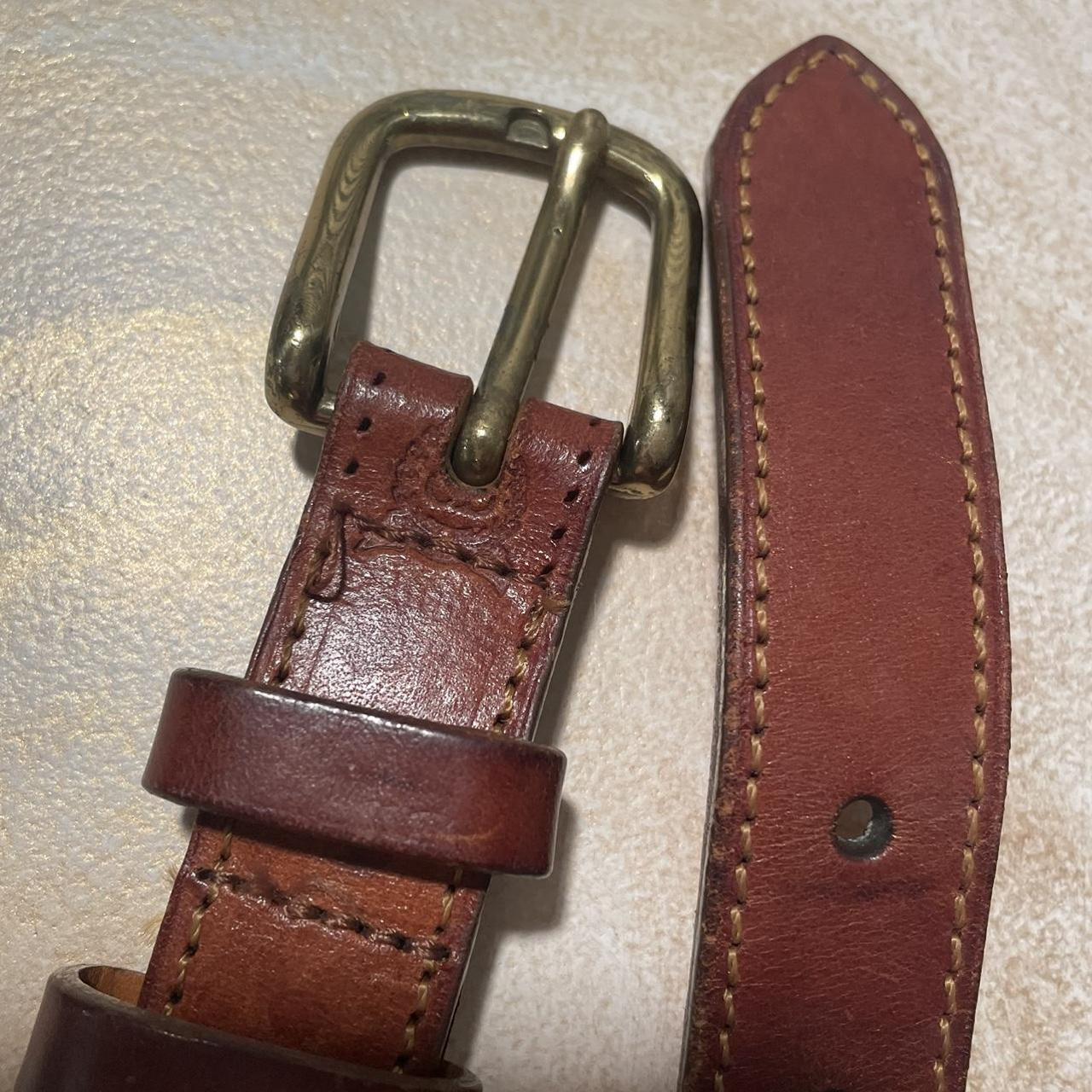 Vintage Christian Dior brown leather belt made in... - Depop