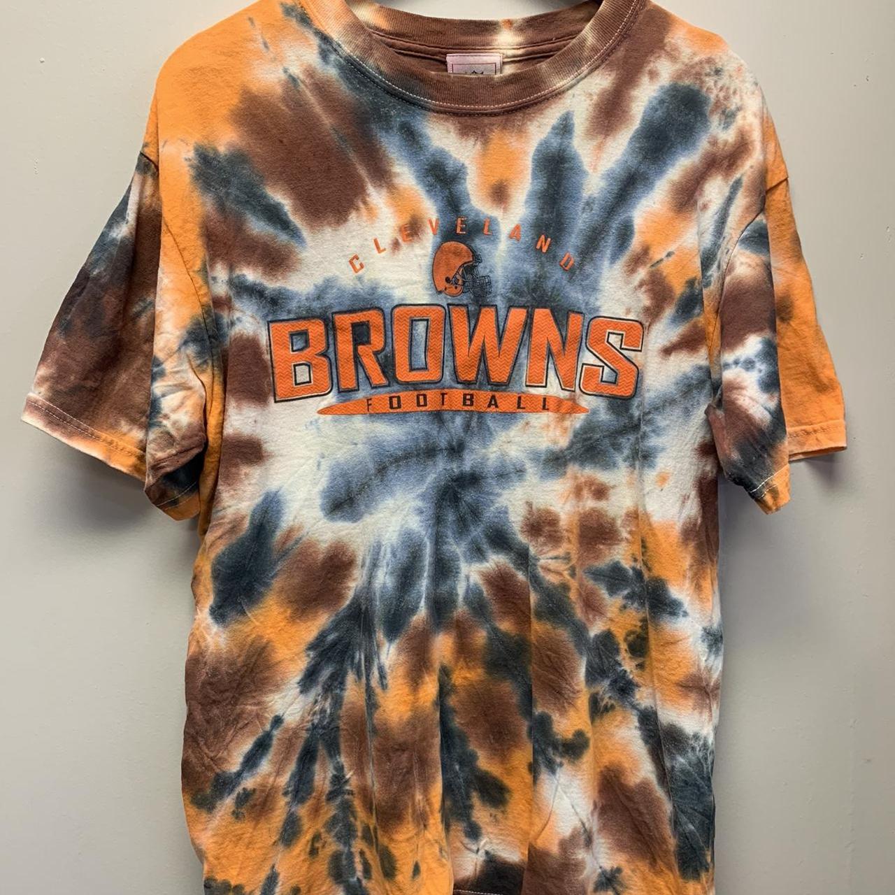 Vintage Cleveland Browns Tee. Tie dye custom. Dope - Depop