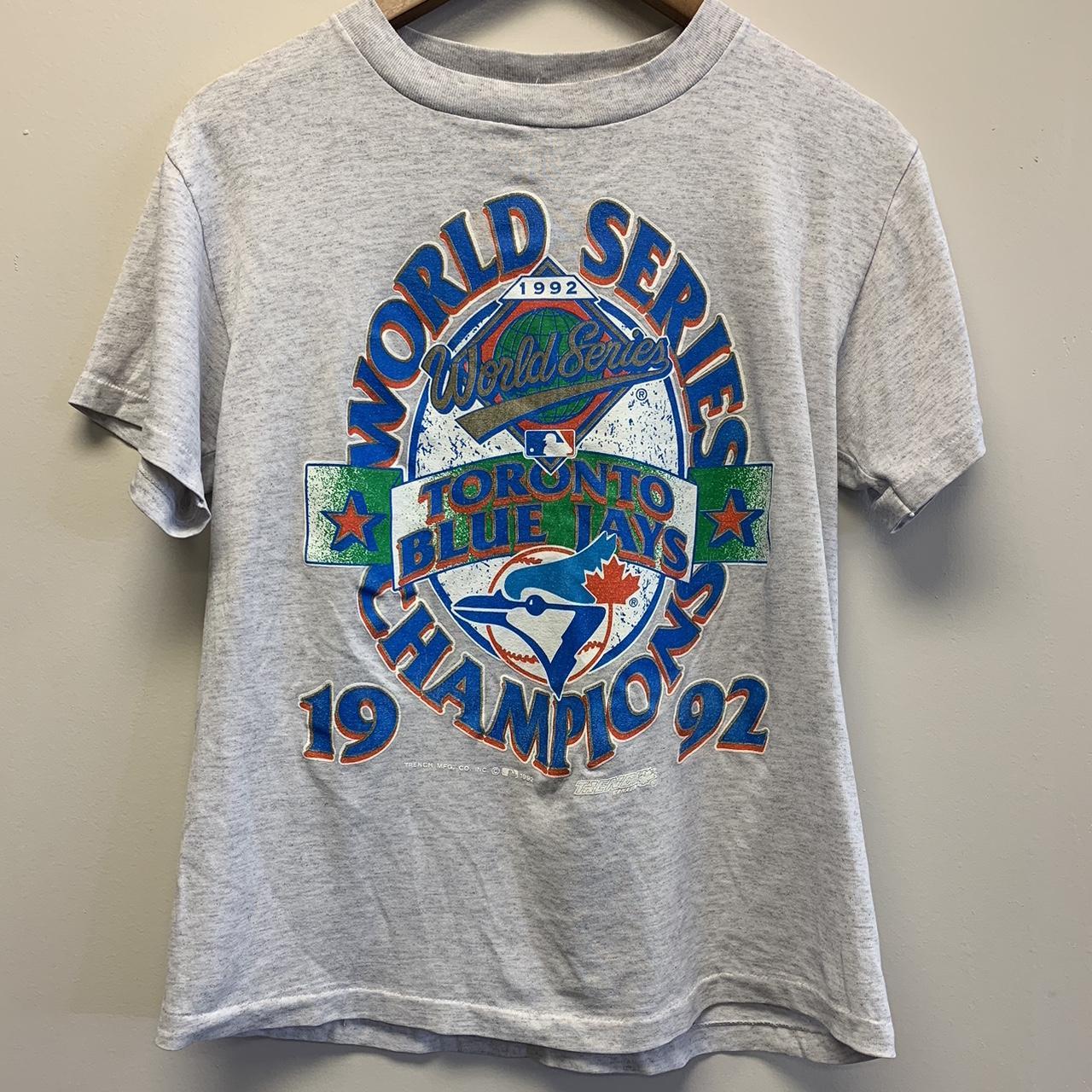 mens vintage 1992 toronto blue jays “world series champions” t