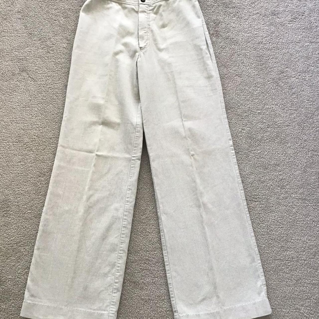 Epic Judas 1970s Plaited Top Cream Cord Trousers... - Depop