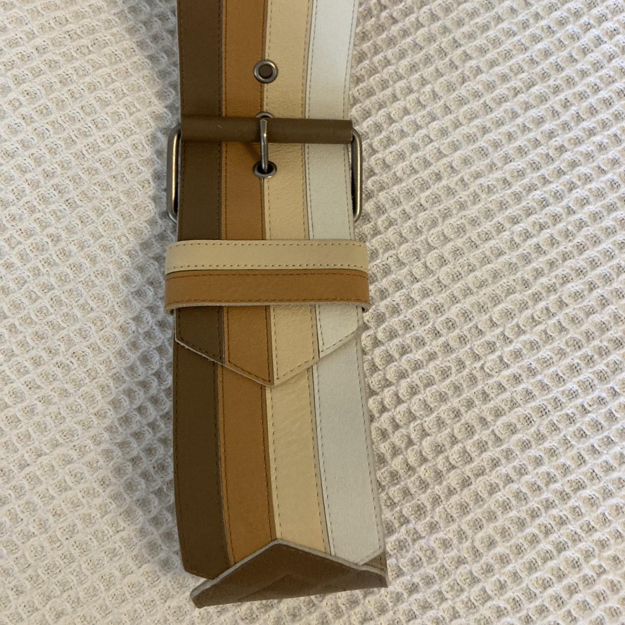 Tan LEATHER Block Colour Wide Statement Belt S. 🔸... Depop