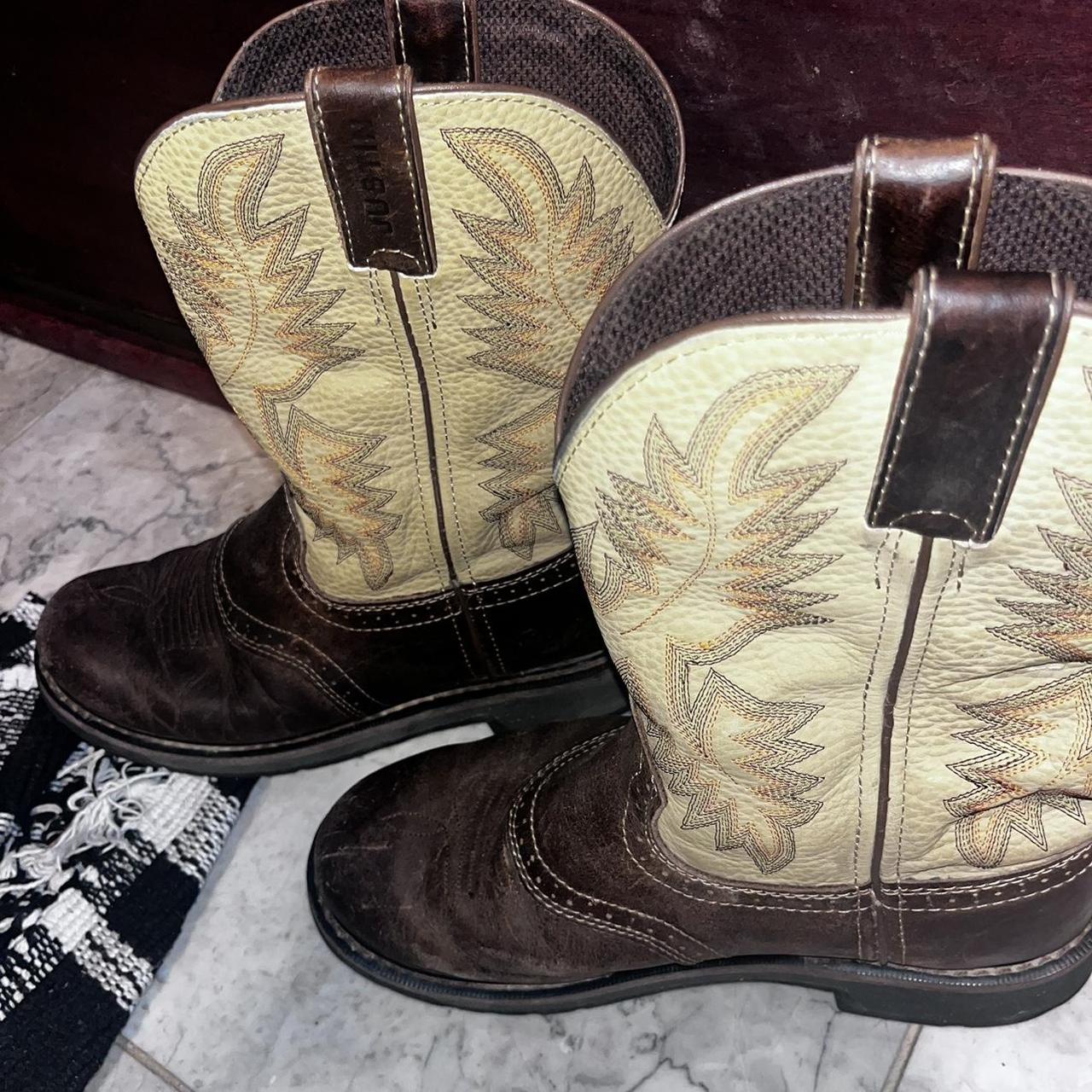 Justin Original Stampede Western Work Boots Cowboy... - Depop