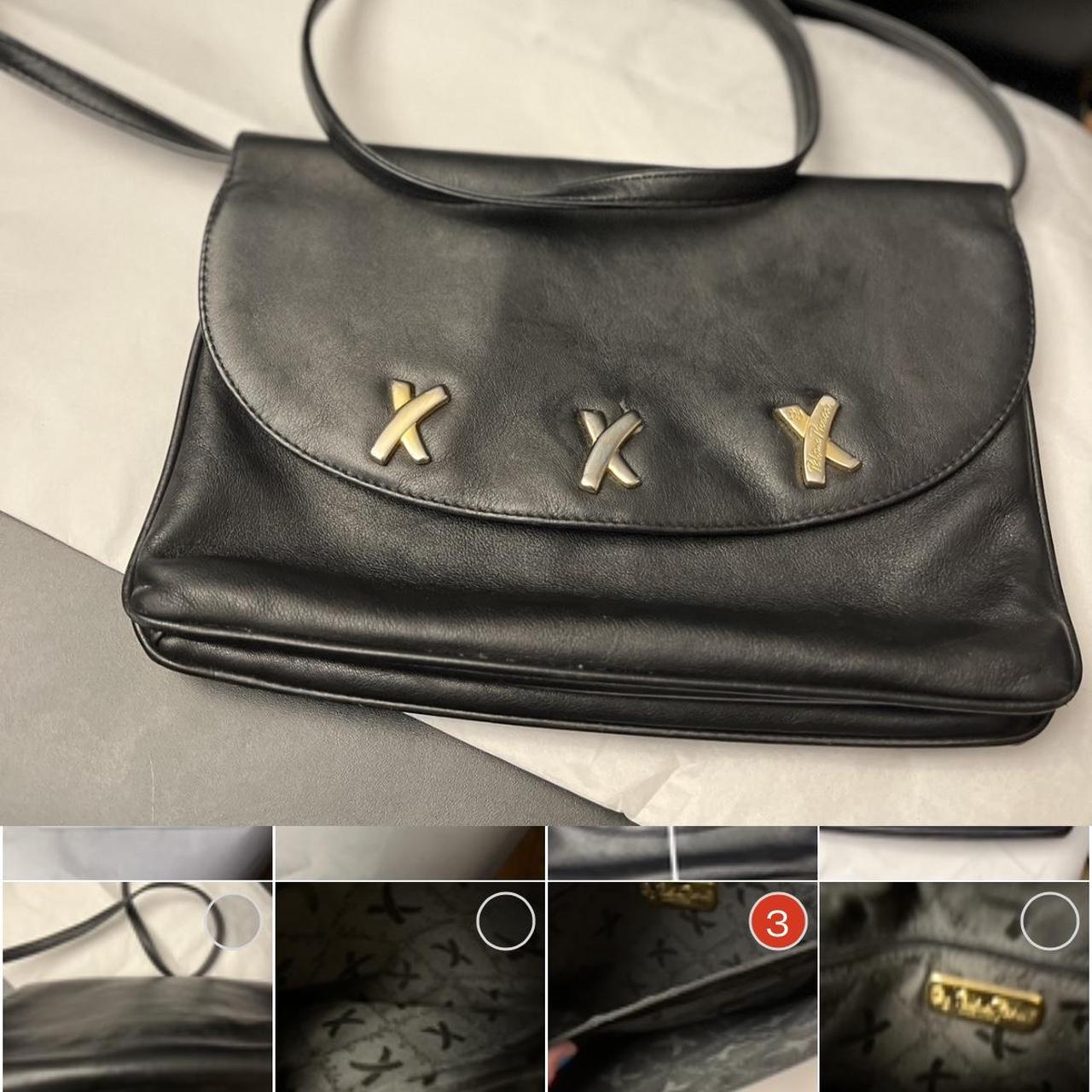 Vintage paloma Picasso small black leather handbag... - Depop