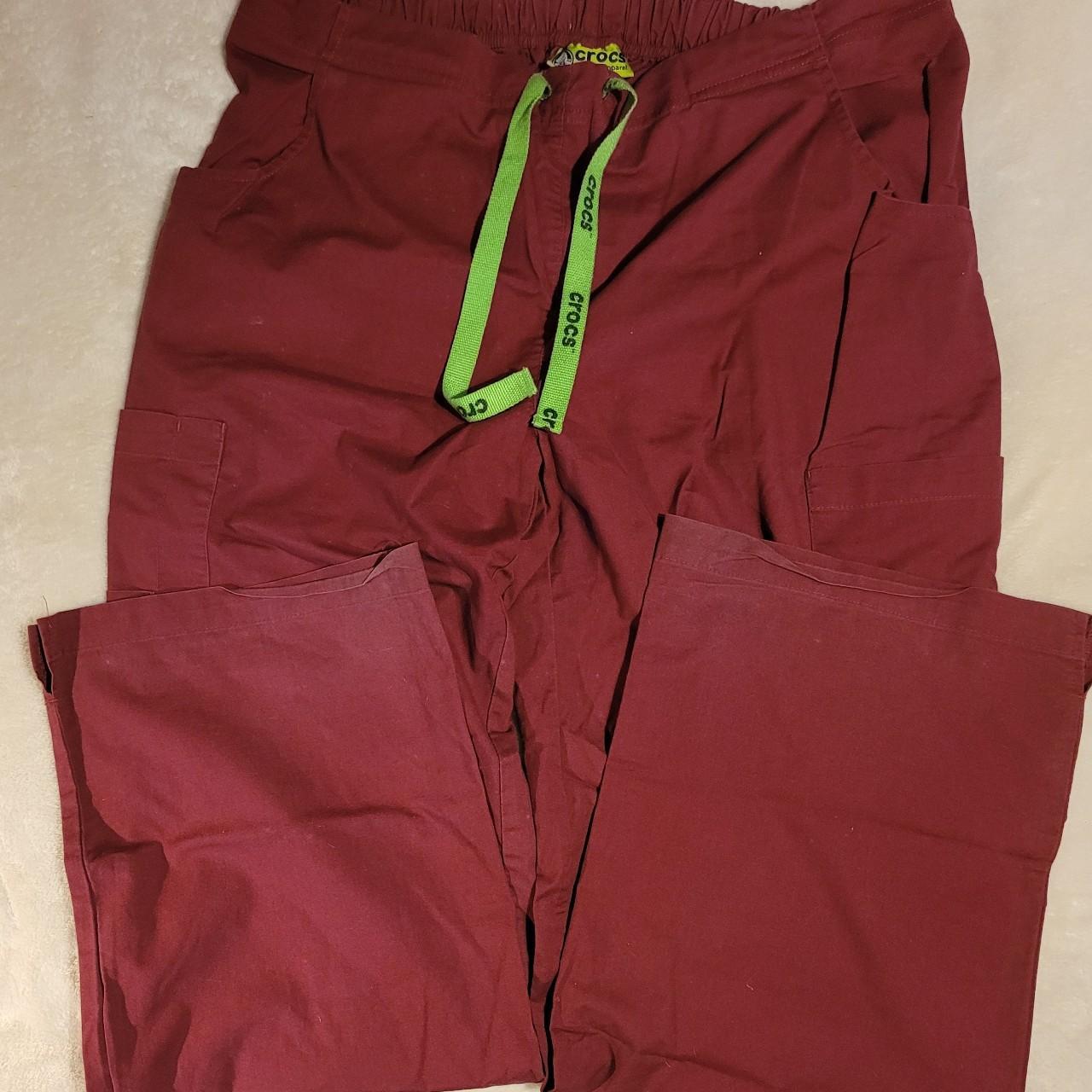 Crocs Women's Burgundy Trousers | Depop