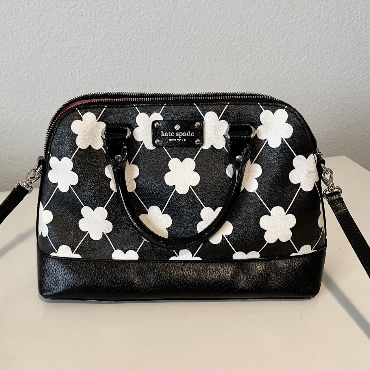 Kate spade black 2025 and white floral purse