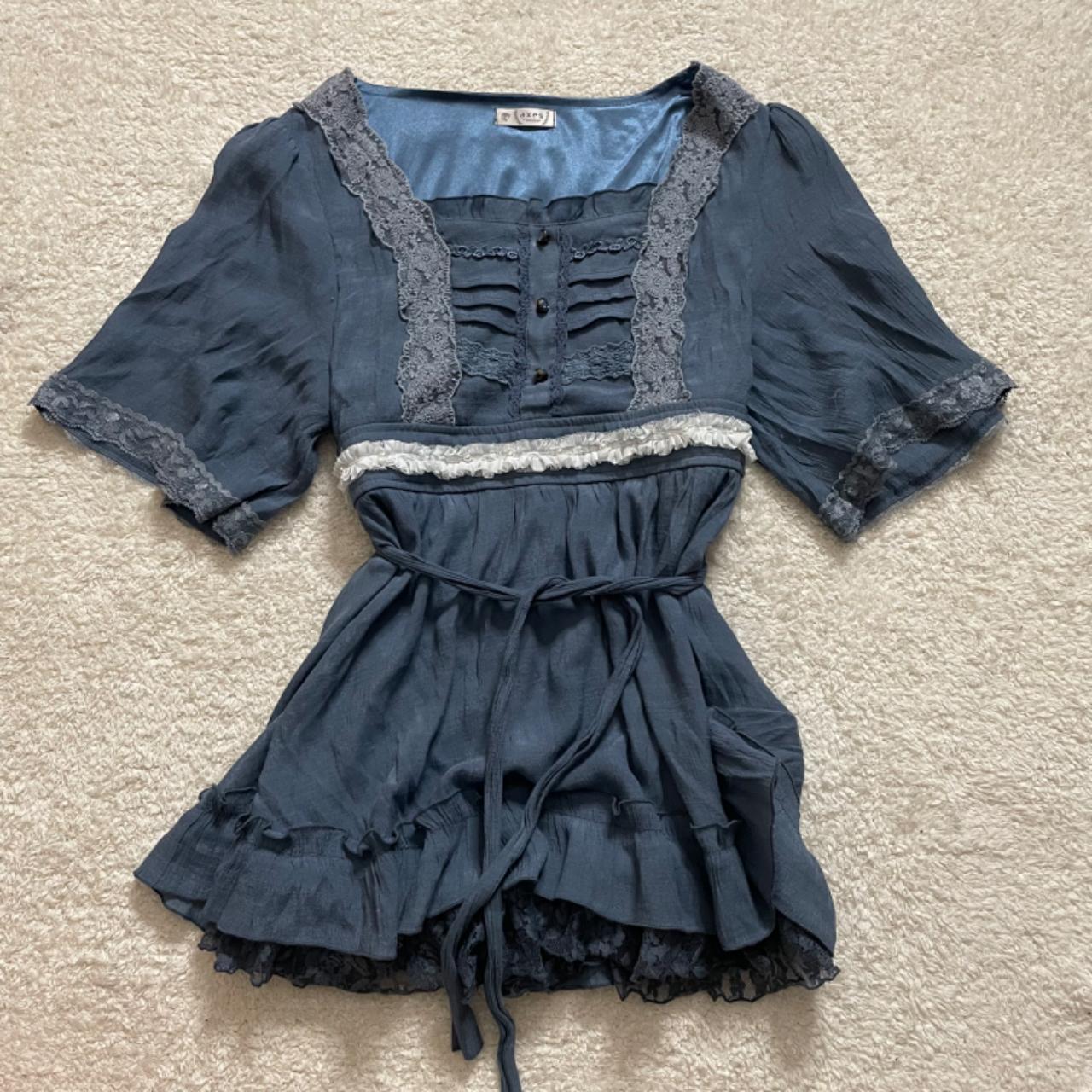 Axes femme blue babydoll top/tunic! size free... Depop