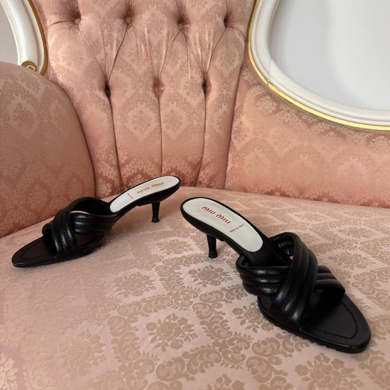 Miu Miu mules RARE vintage sabot sandals on kitten | Depop