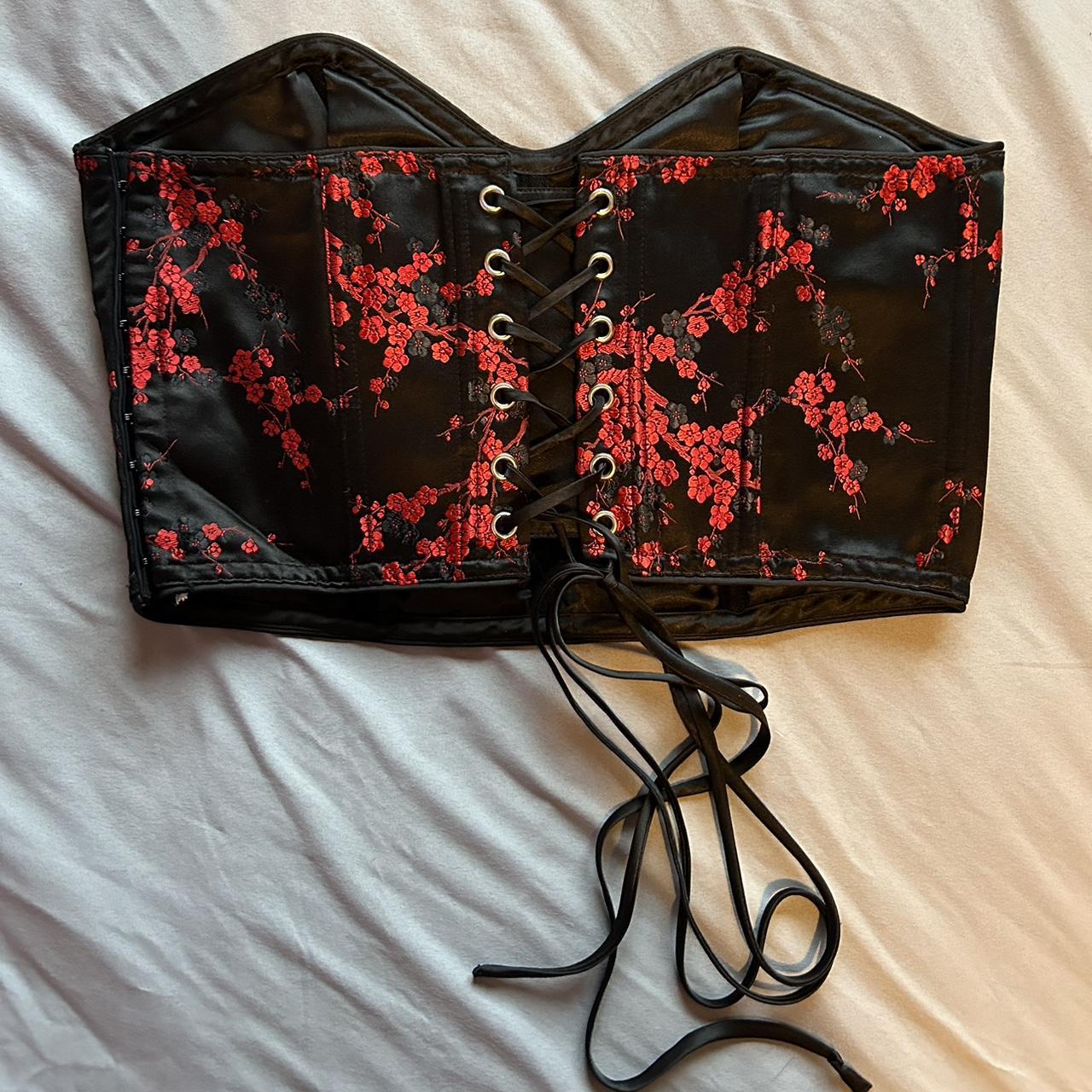 Victoria’s Secret cherry blossom corset top with... Depop