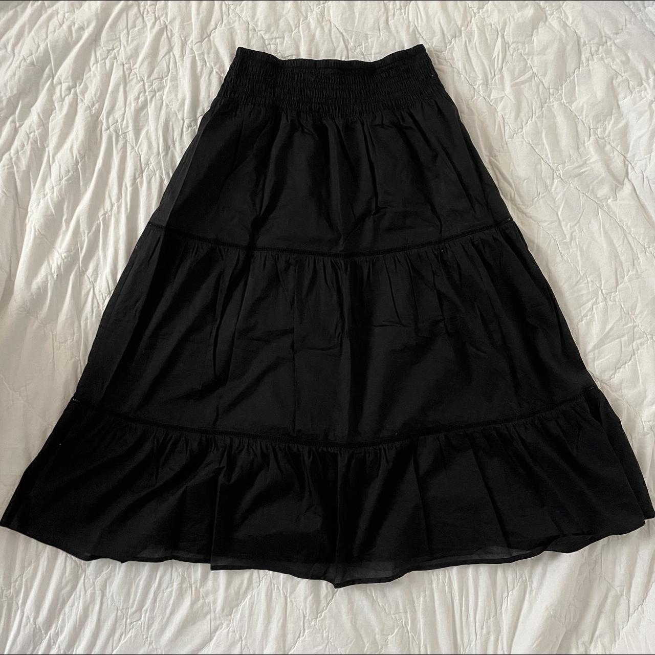 brand: rails mary tiered black skirt worn once... - Depop