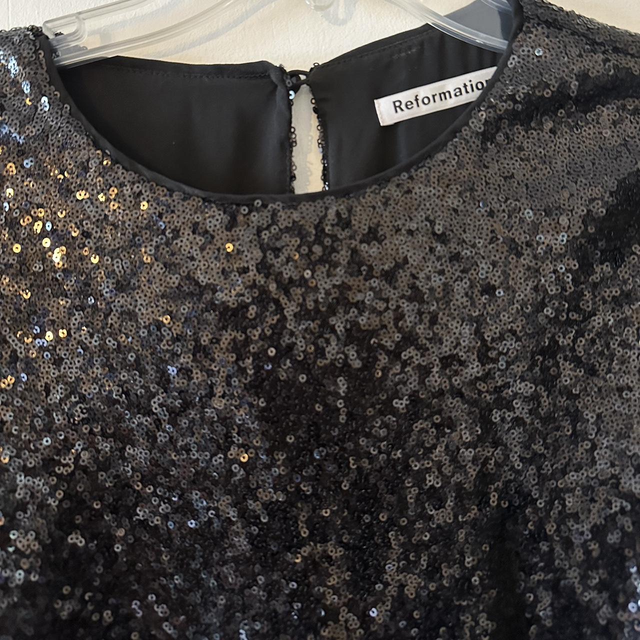 Black sequin mini dress from Reformation... - Depop